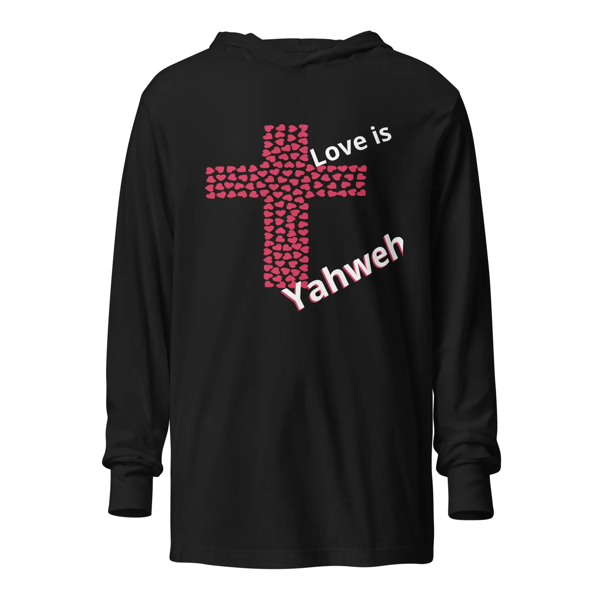 Love is Yahweh Hooded long-sleeve tee