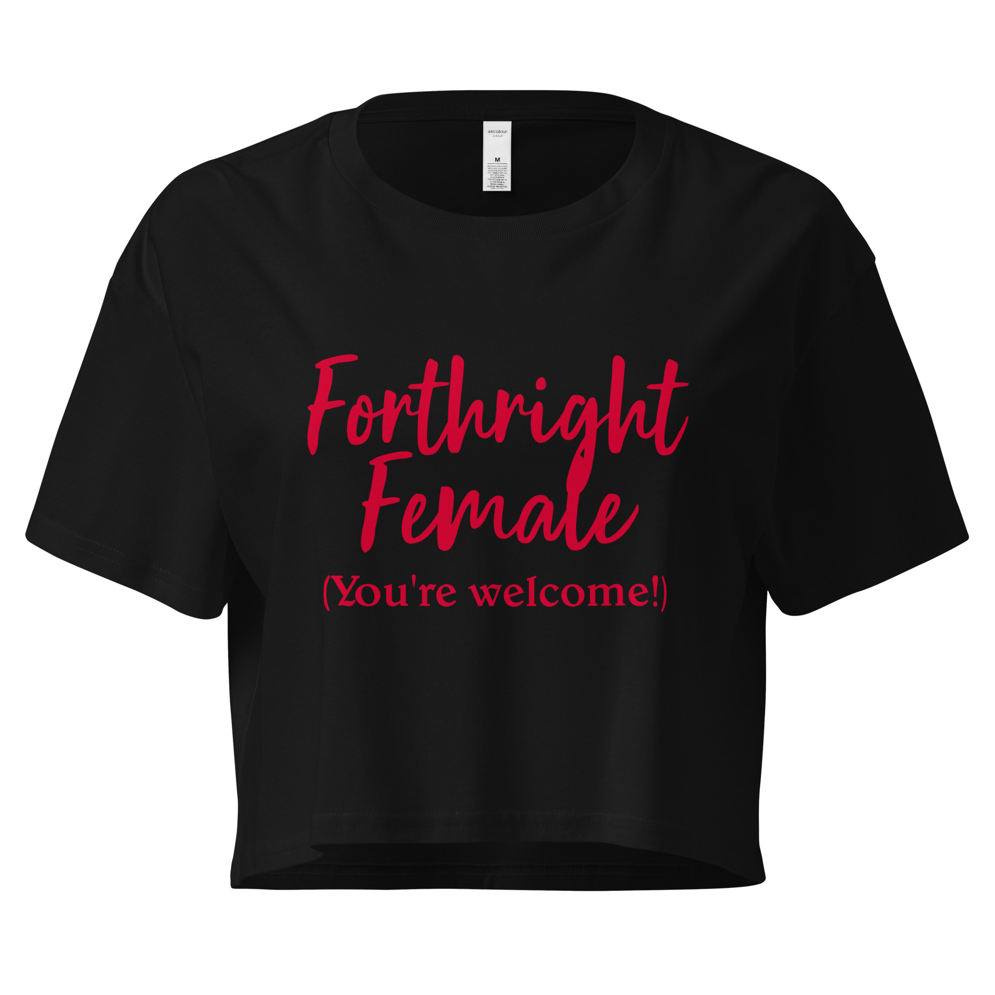 Forthright Female womens-crop-top-black-front-688d1f588b88f