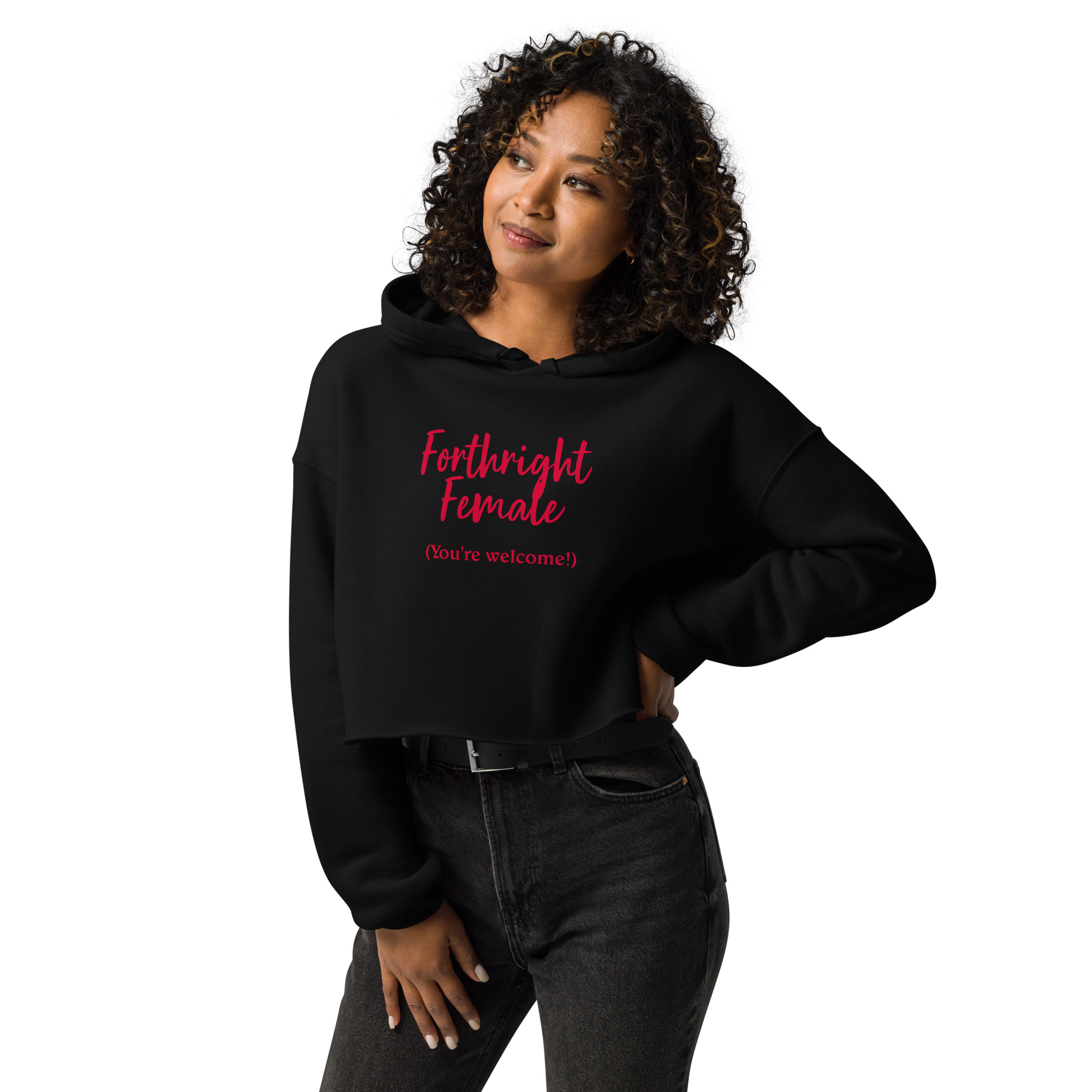 Forthright Female womens-cropped-hoodie-black-front-688d1d3c6bbeb