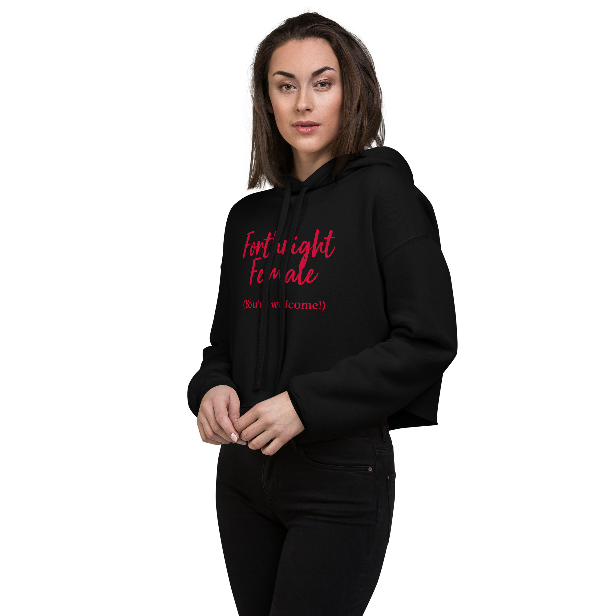 Forthright Female womens-cropped-hoodie-black-left-front-688d1d3c6bdef