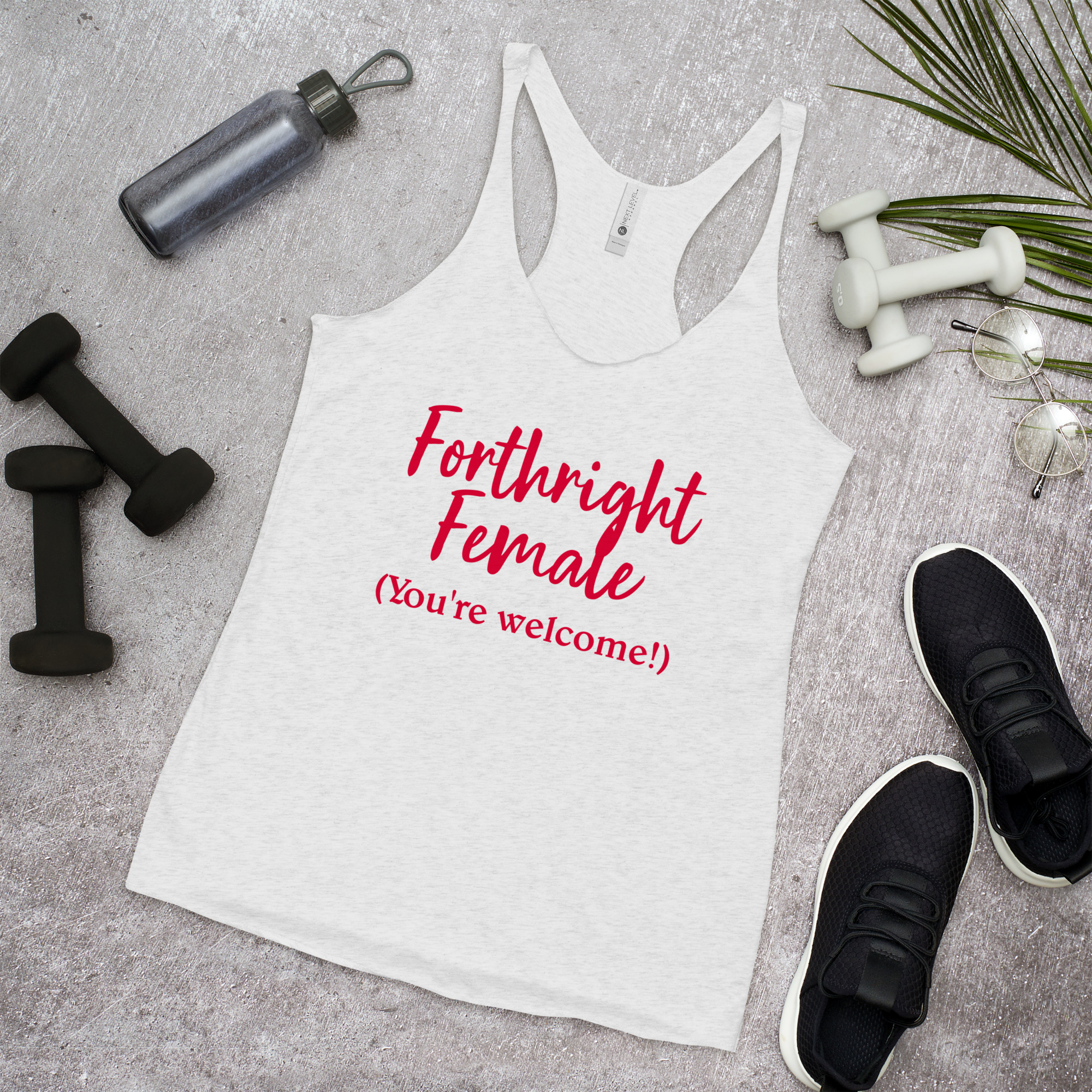 Forthright Female womens-racerback-tank-top-heather-white-front-688d26ae6102b