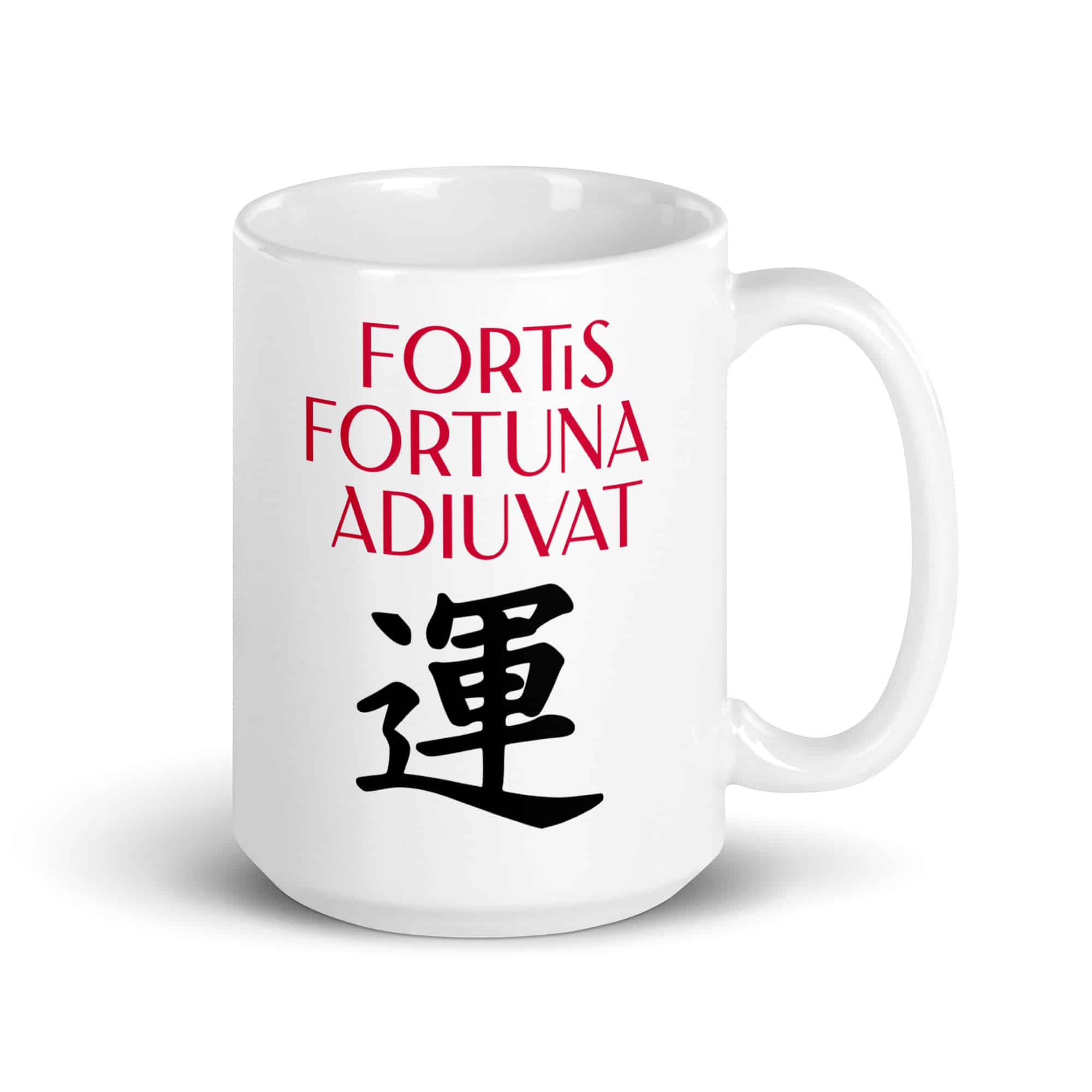 Fortis Fortuna Adiuvat White glossy mug