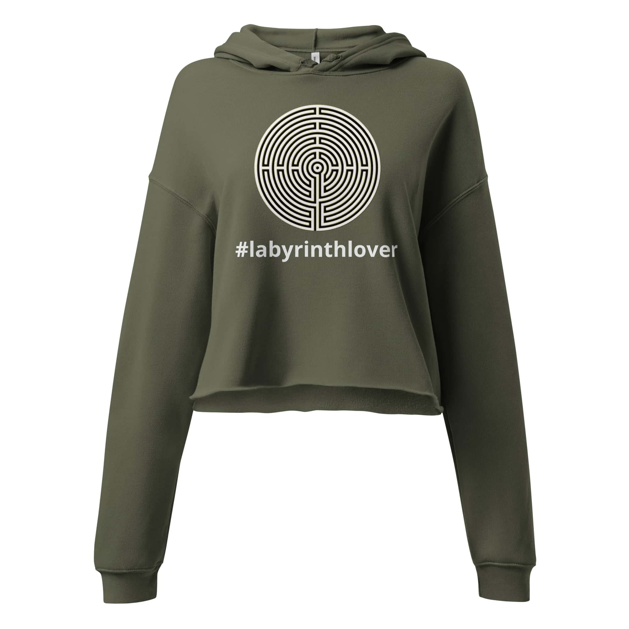 Labyrinth Chartres labyrinth #labyrinthlover Crop Hoodie