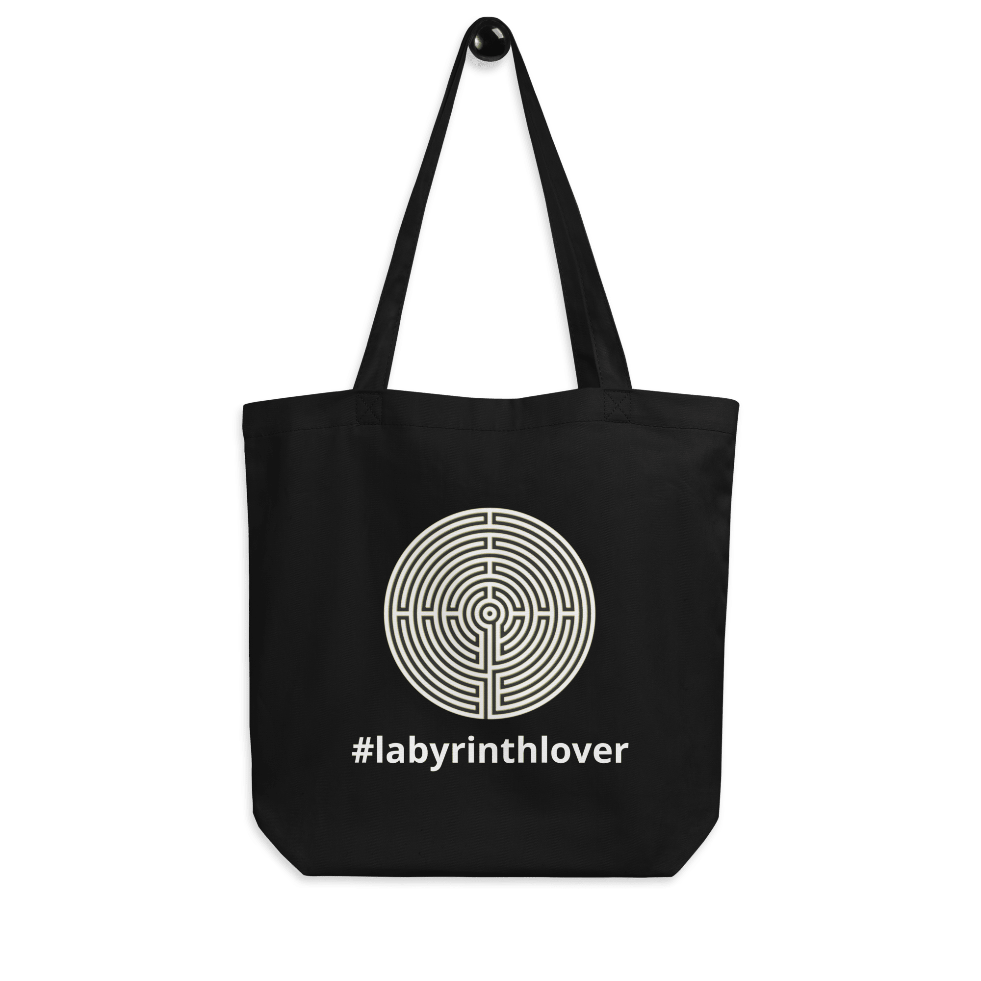 Labyrinth Chartres #labyrinthlover eco tote-bag-black-front-6ad29bb5c14a5