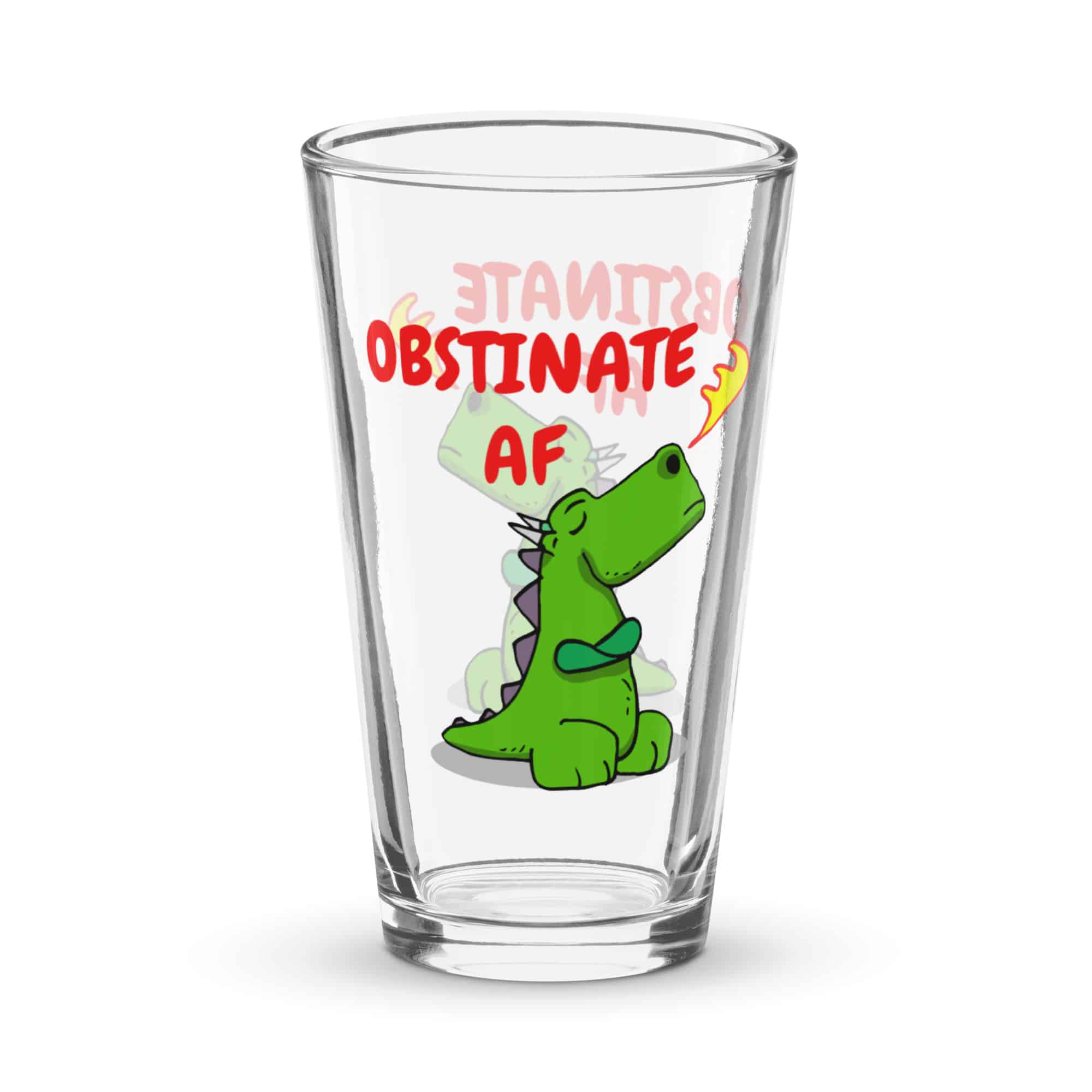 Obstinate AF Dragon Shaker pint glass