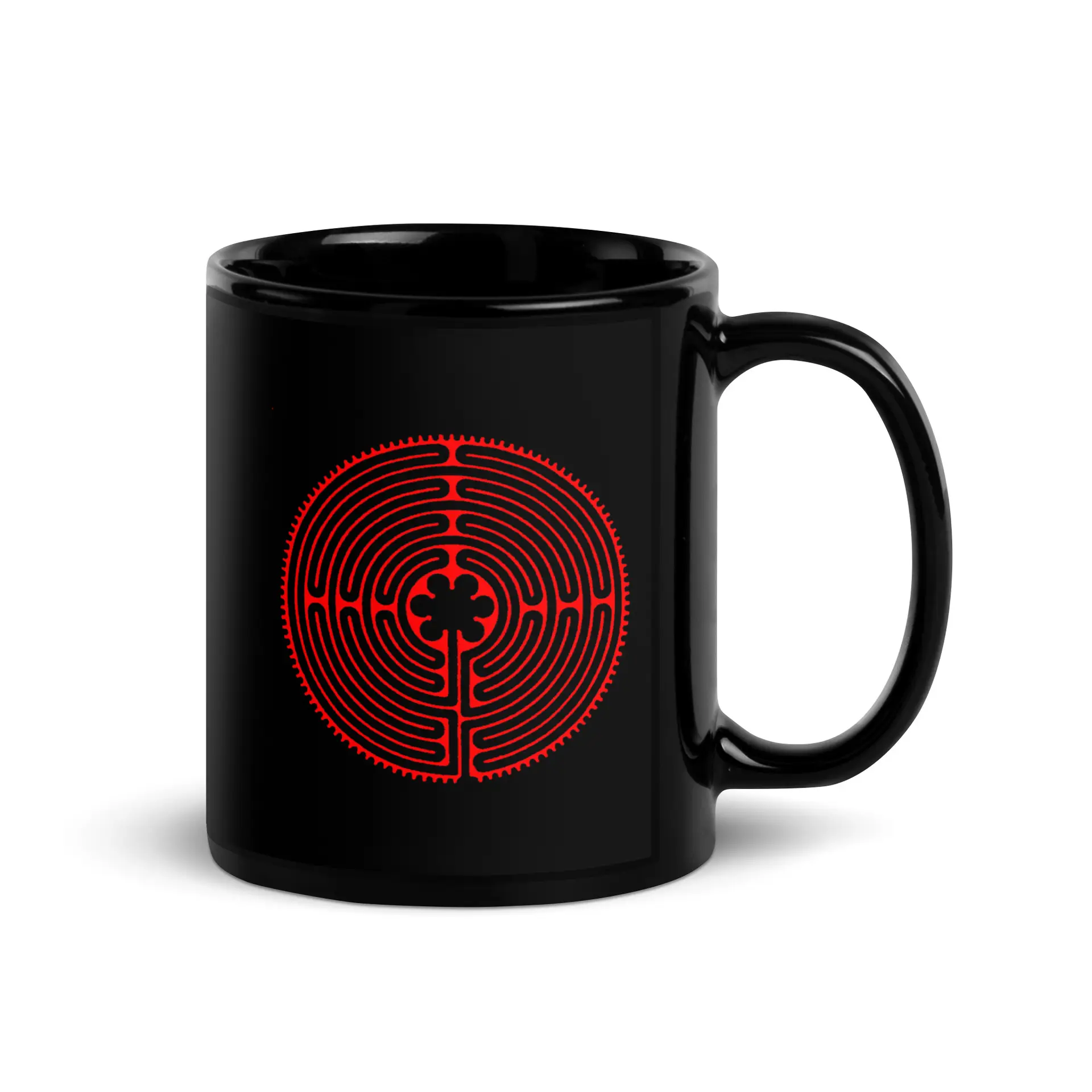Labyrinth Chartres labyrinth Black Glossy Mug