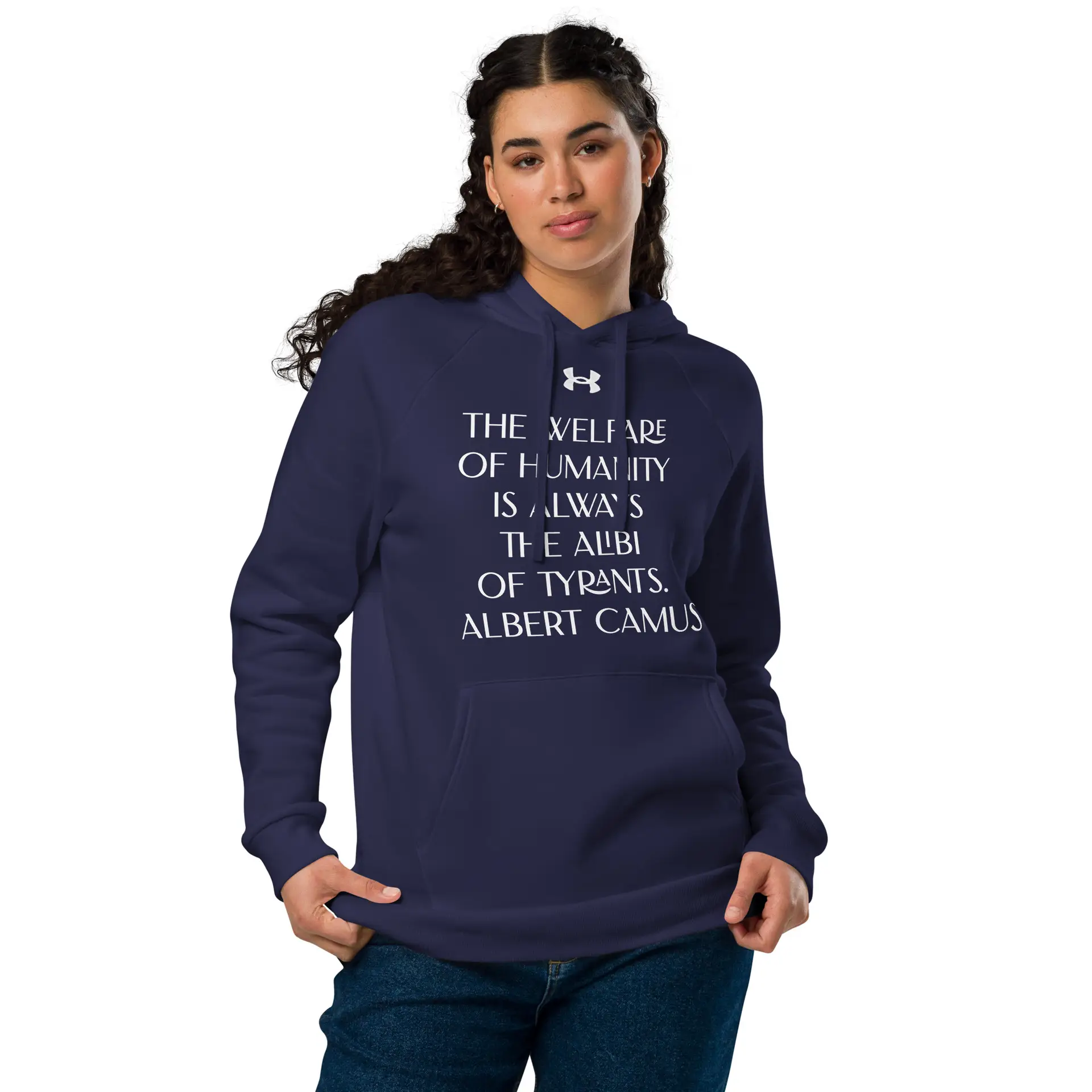 Albert Camus Welfare of Humanity Under Armour® hoodie