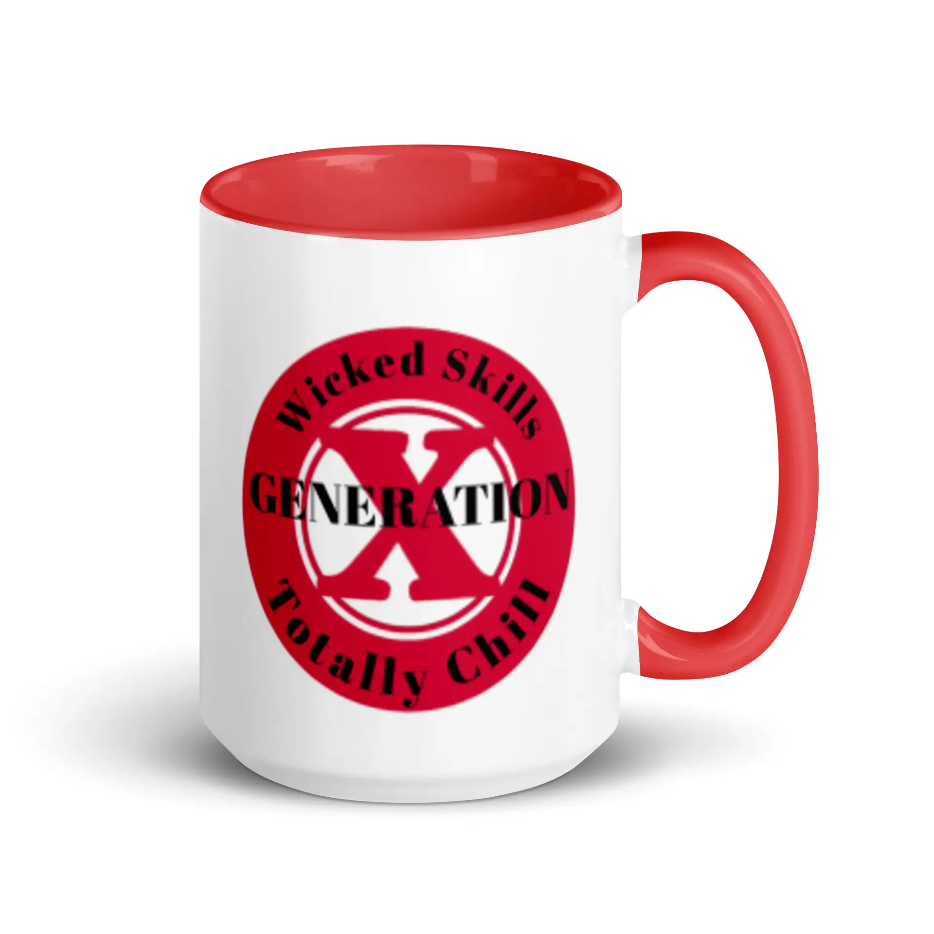 Gen X, Wicked Skills, Totally Chill (v1) Mug with Color Inside