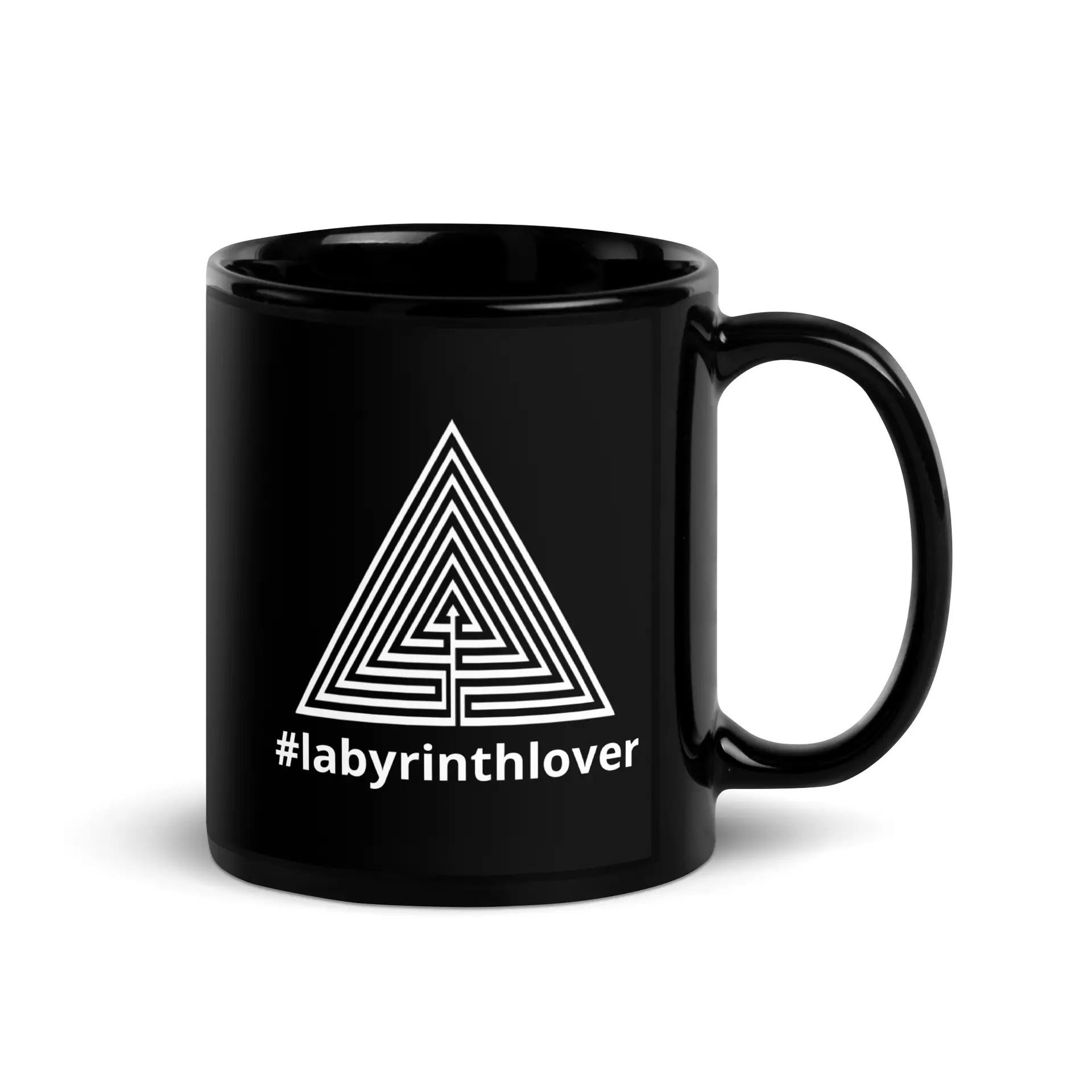 Labyrinth Triangle Labyrinth #labyrinthlover Black Glossy Mug
