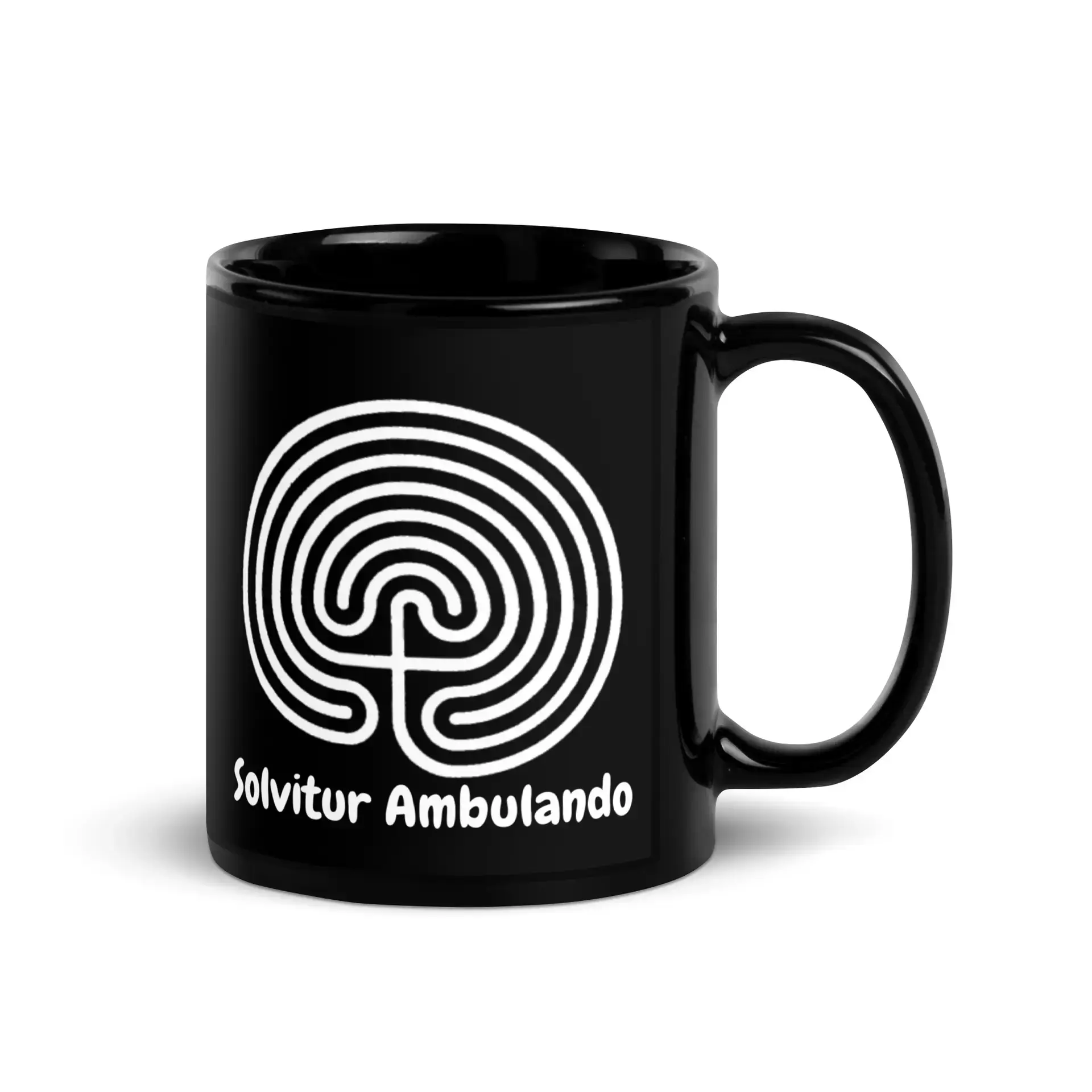 Labyrinth Classical Labyrinth Solvitur Ambulando Black Glossy Mug