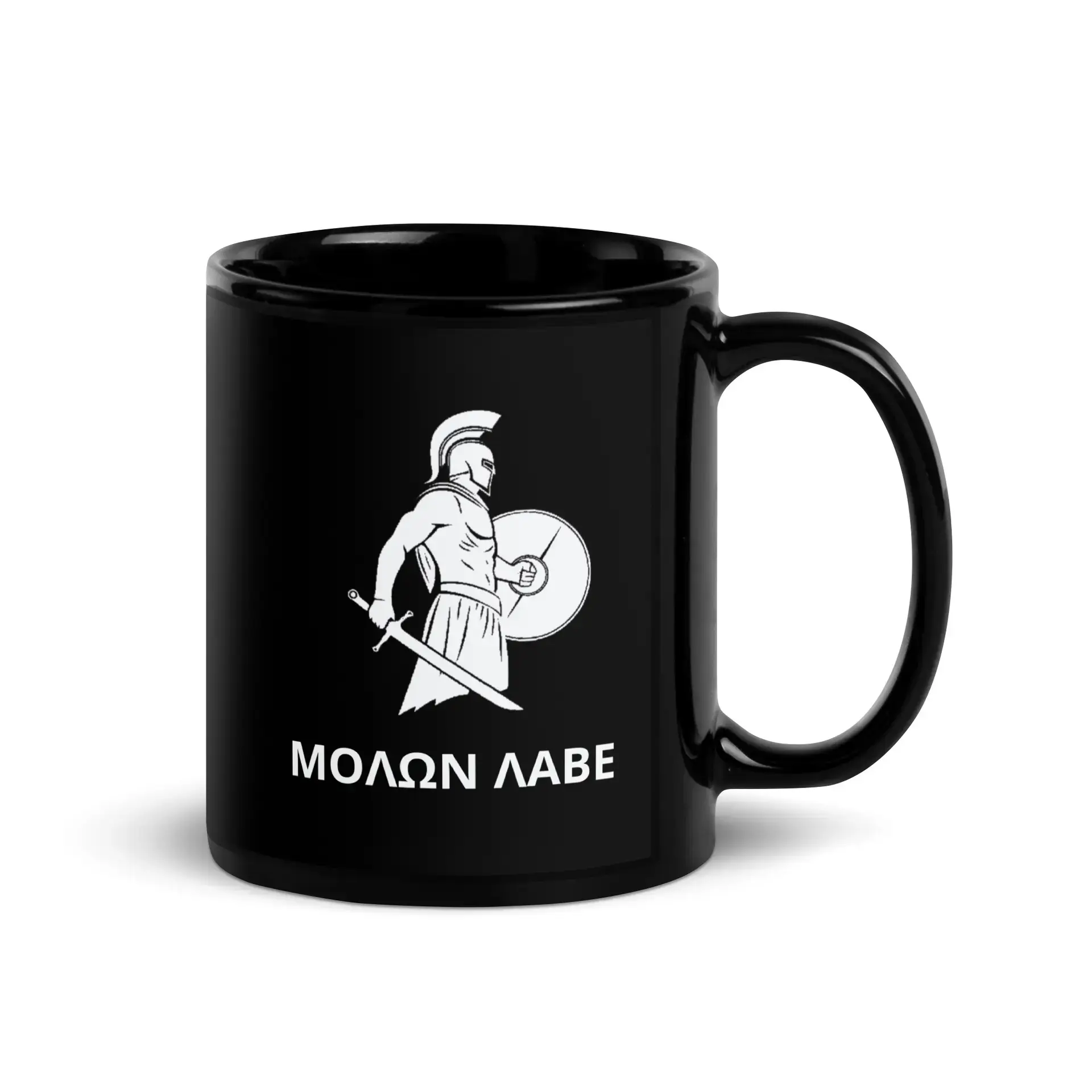 Molon Labe Spartan Black Glossy Mug