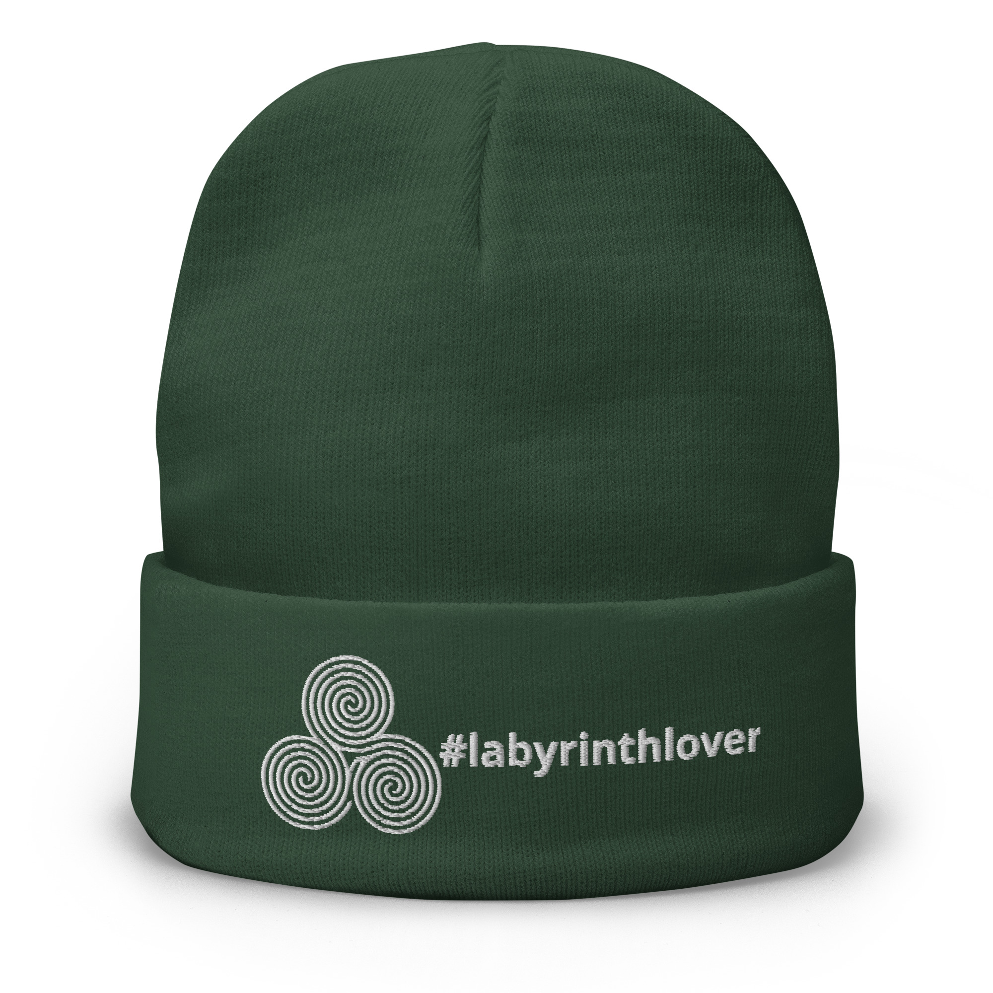Labyrinth Triple Spiral #labyrinthlover Embroidered Beanie
