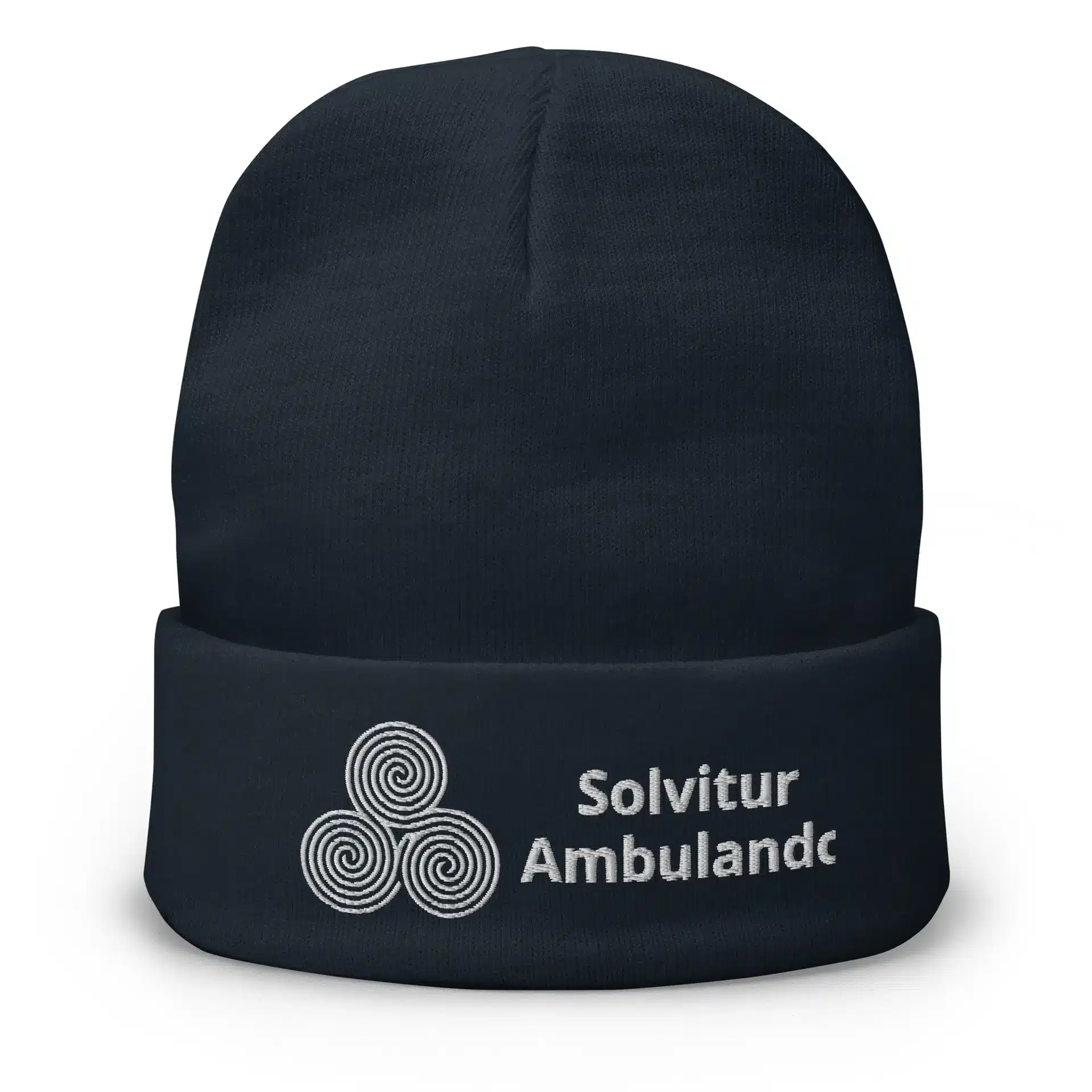 Labyrinth Triple Spiral Labyrinth Solvitur Ambulando Embroidered Beanie