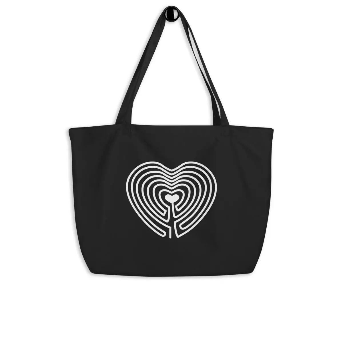 Labyrinth Heart Labyrinth Large organic tote bag