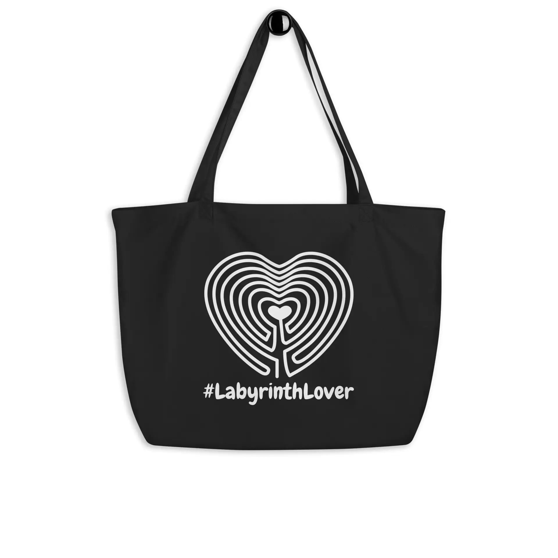 Labyrinth Heart Labyrinth #labyrinthlover Large organic tote bag