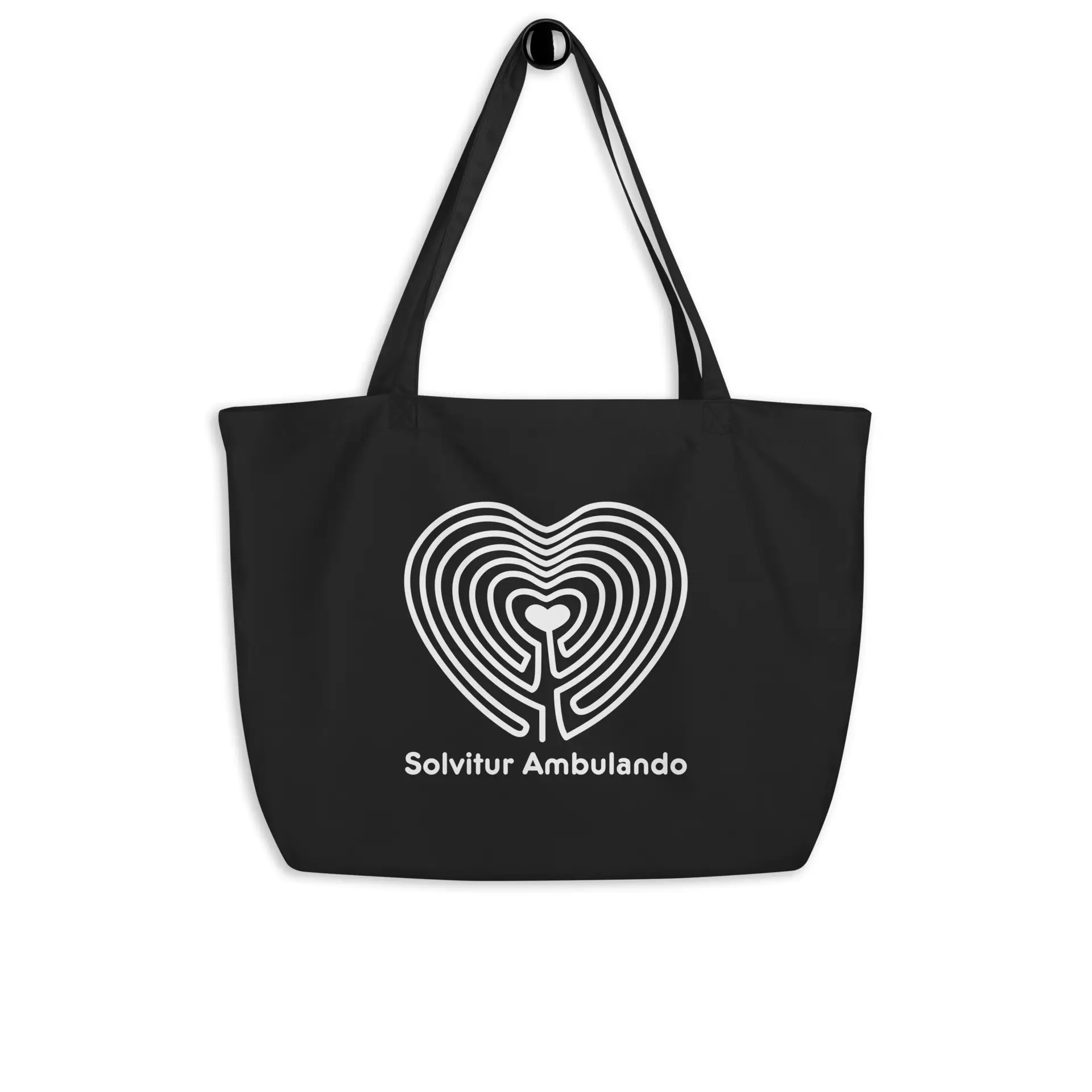 Labyrinth Heart Labyrinth Solvitur Ambulando Large organic tote bag