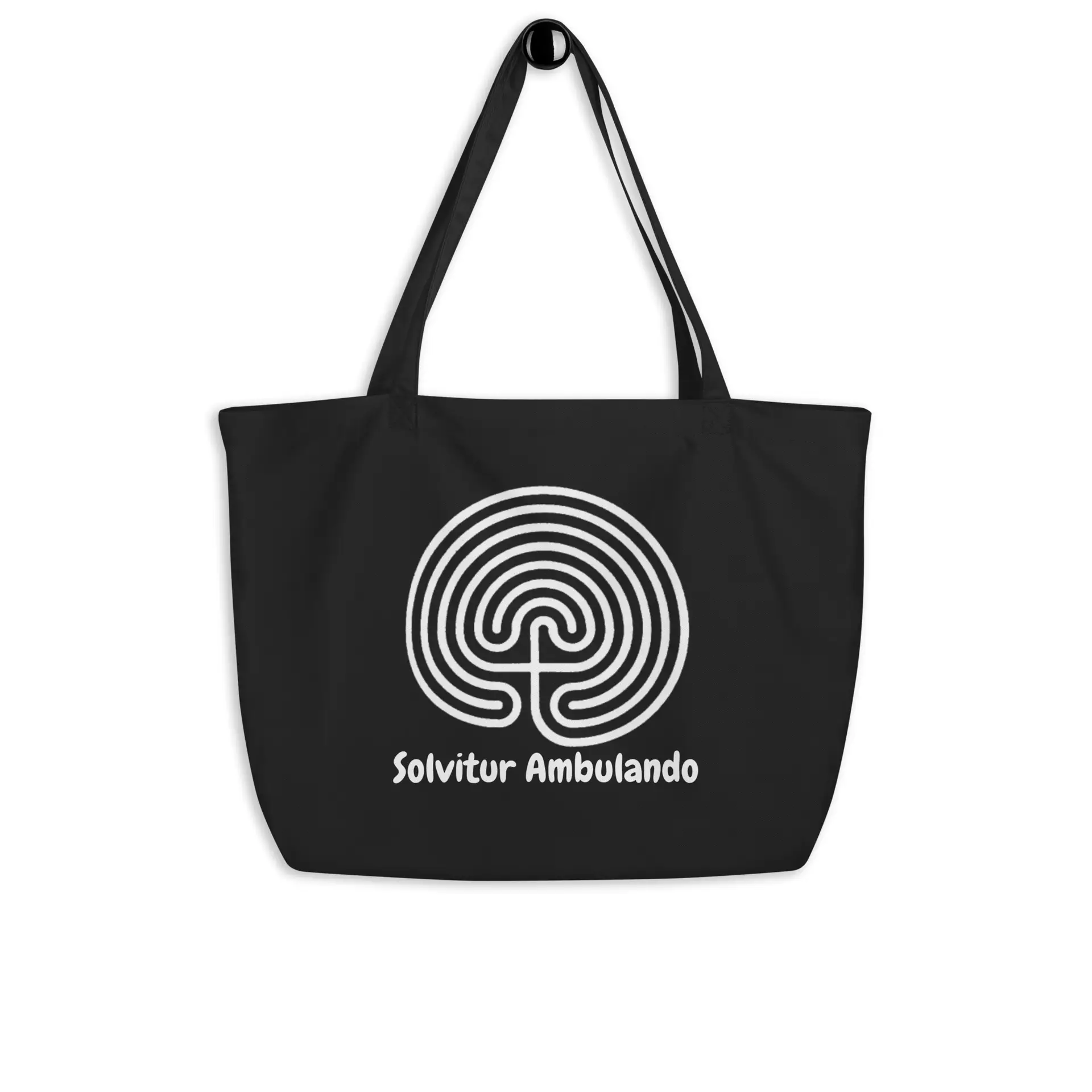 Labyrinth Classical Labyrinth Solvitur Ambulando Large organic tote bag