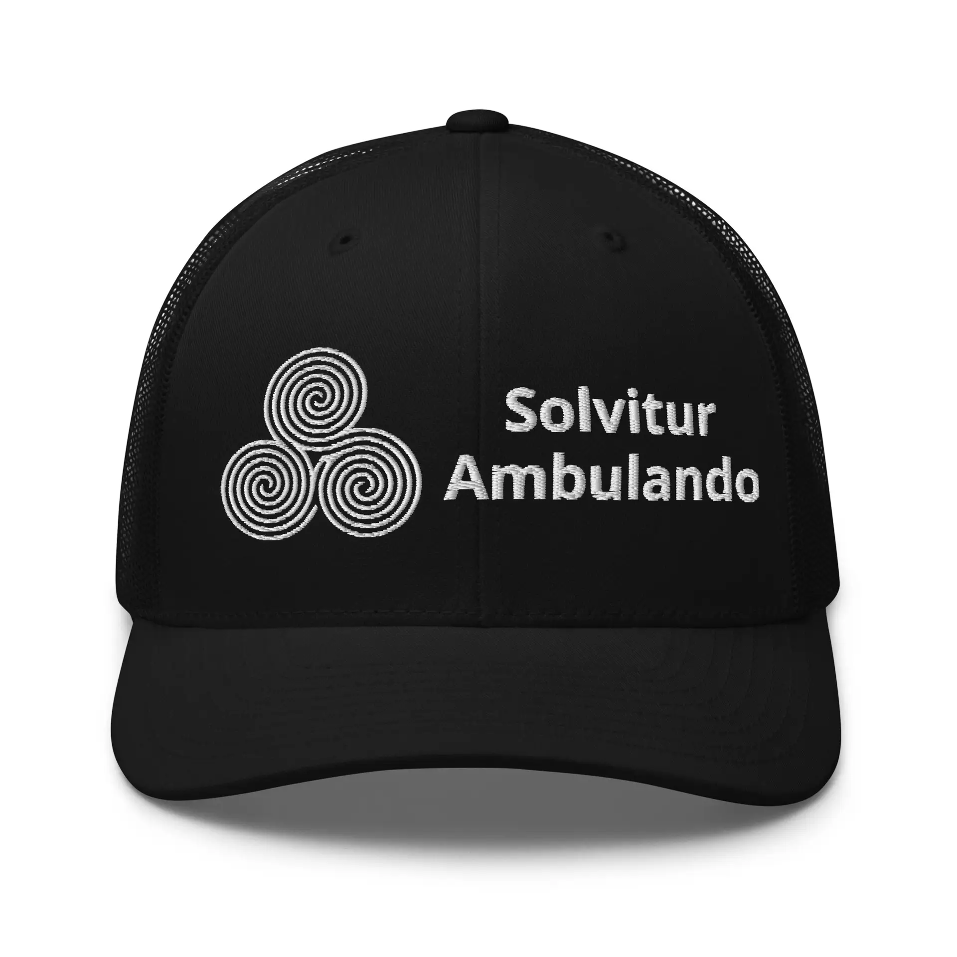 Labyrinth Triple Spiral Labyrinth Solvitur Ambulando Trucker Cap