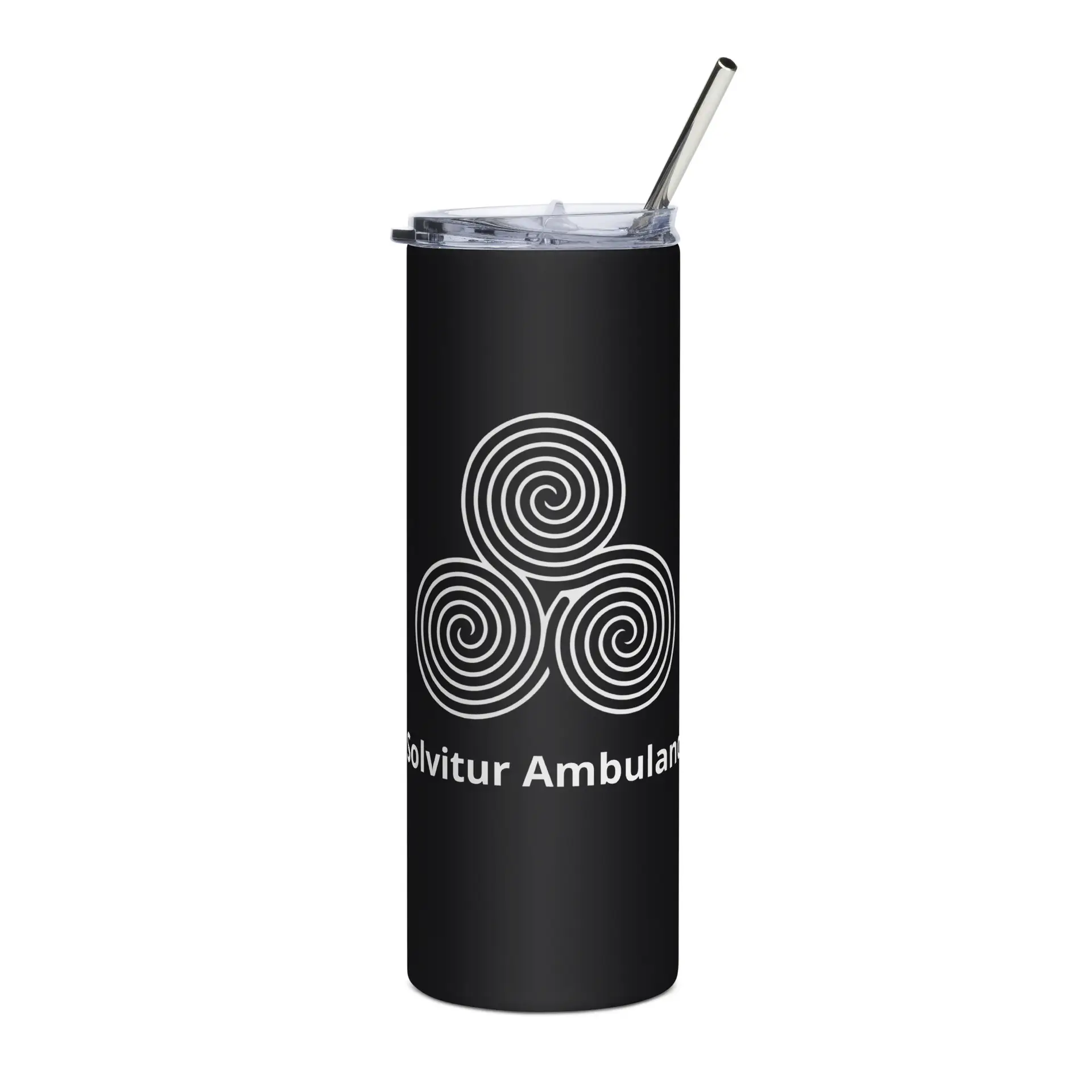 Labyrinth Triple Spiral Labyrinth Solvitur Ambulando Stainless steel tumbler