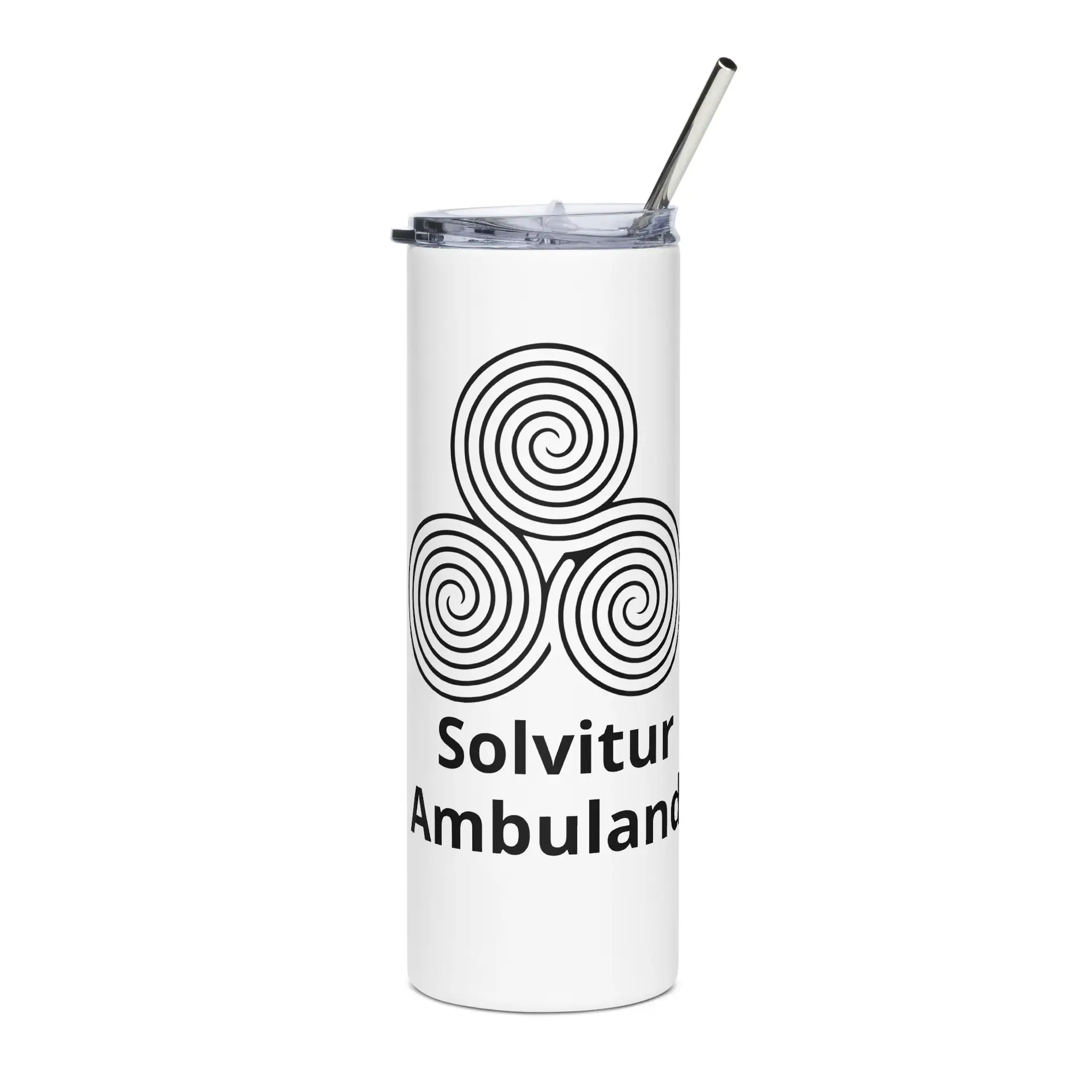 Labyrinth Triple Spiral Labyrinth Solvitur Ambulando Stainless steel tumbler