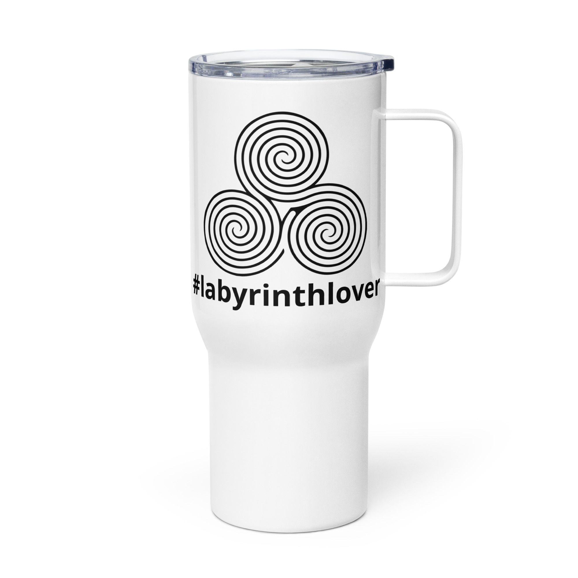 Labyrinth Triple Spiral #labyrinthlover Travel mug with a handle