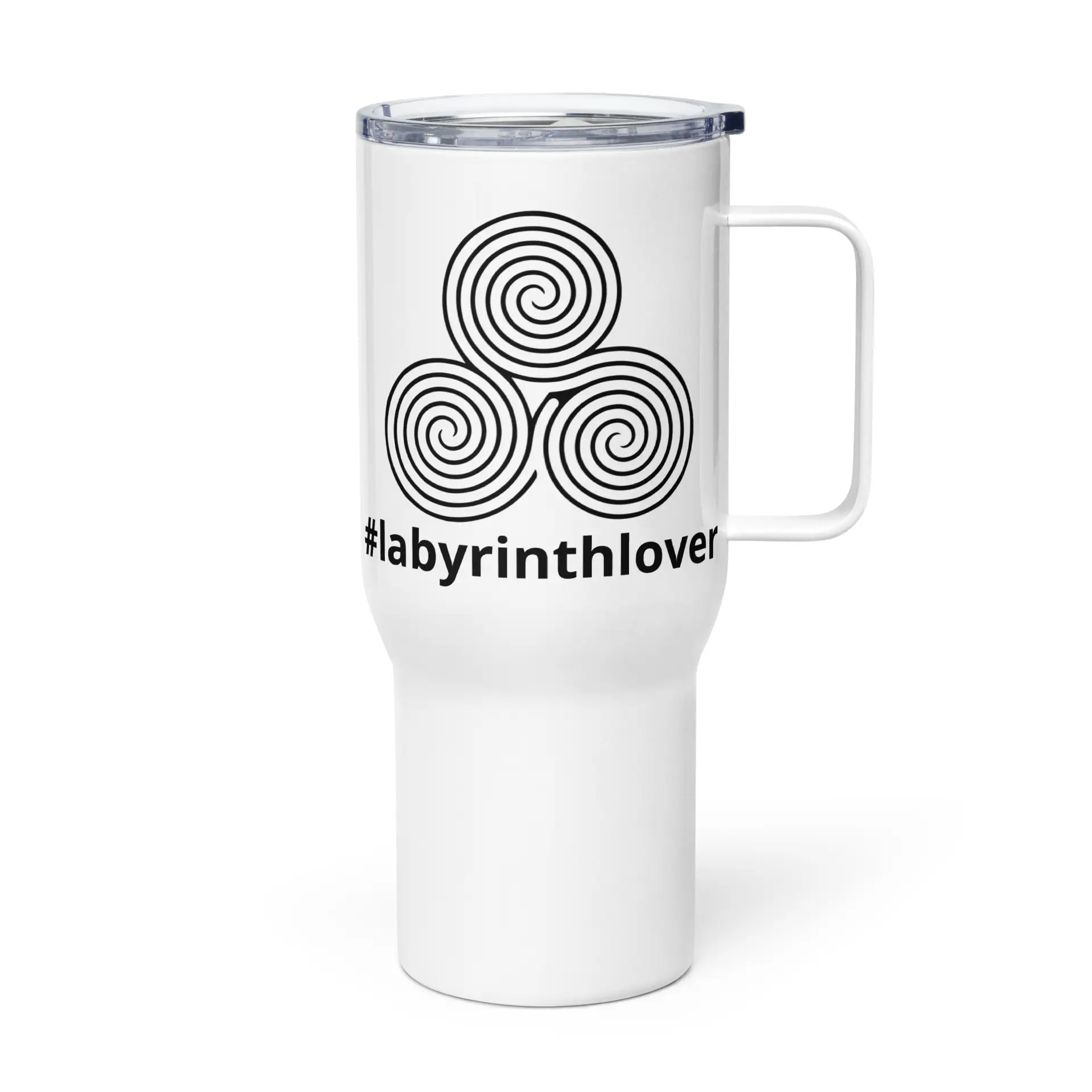 Labyrinth Triple Spiral Labyrinth #labyrinthlover Travel mug with a handle