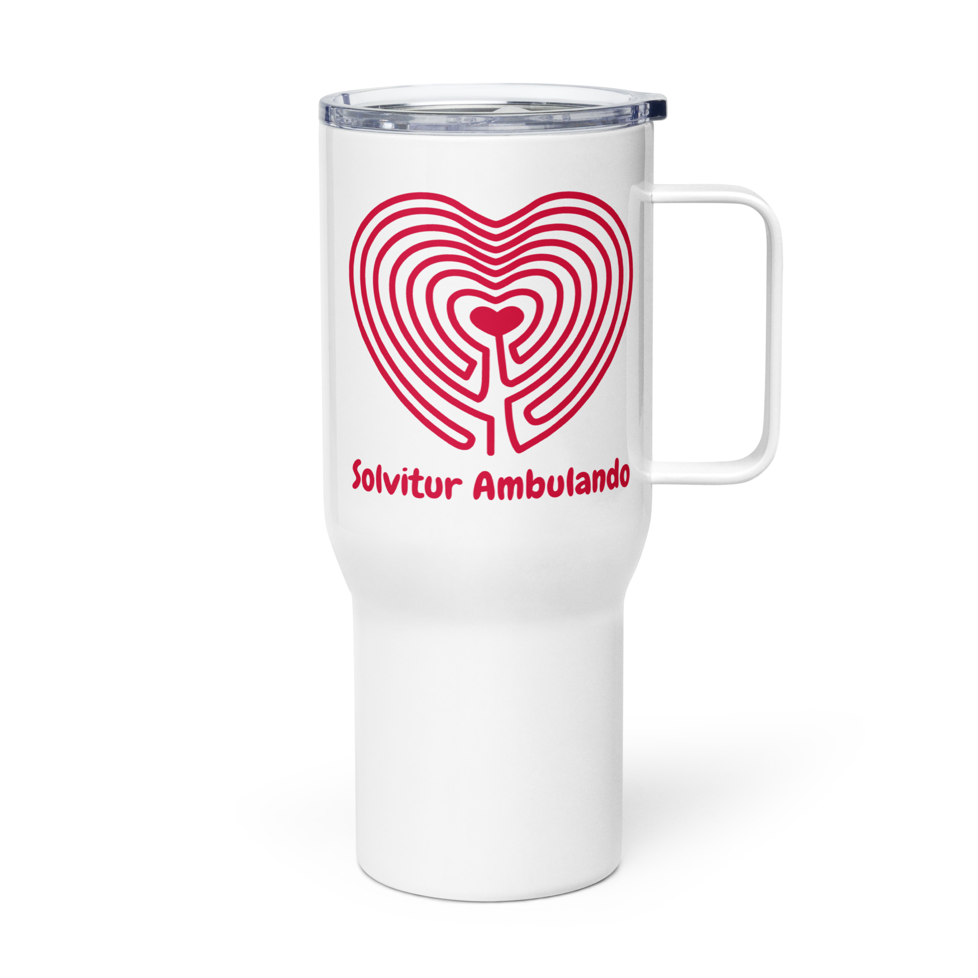 Labyrinth Heart Solvitur Ambulando Travel mug with a handle