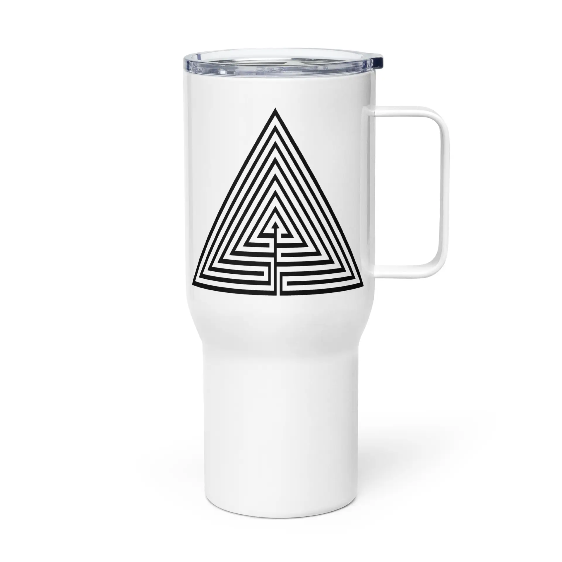 Labyrinth Triangle Labyrinth Travel mug with a handle