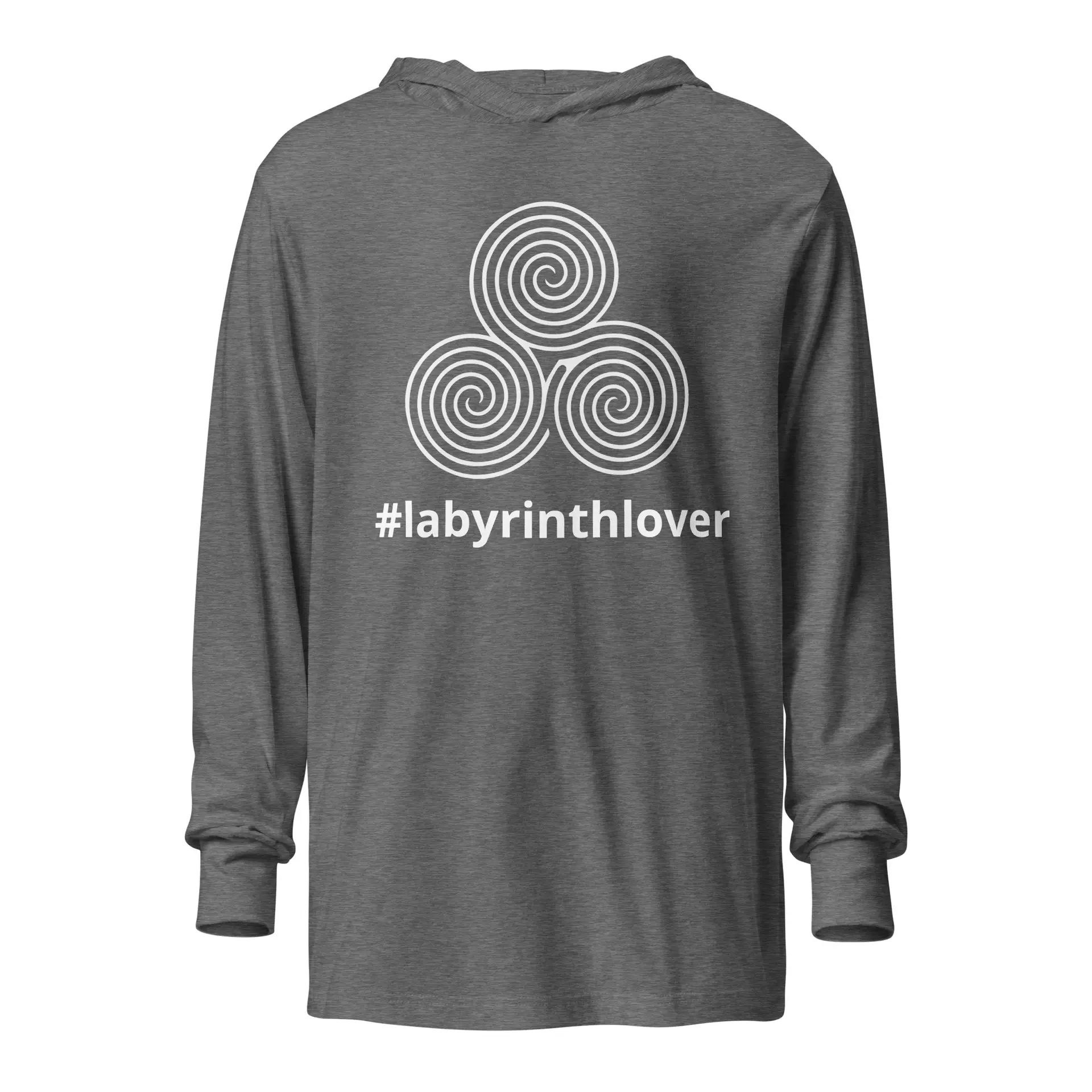 Labyrinth Triple Spiral Labyrinth #labyrinthlover Hooded long-sleeve tee