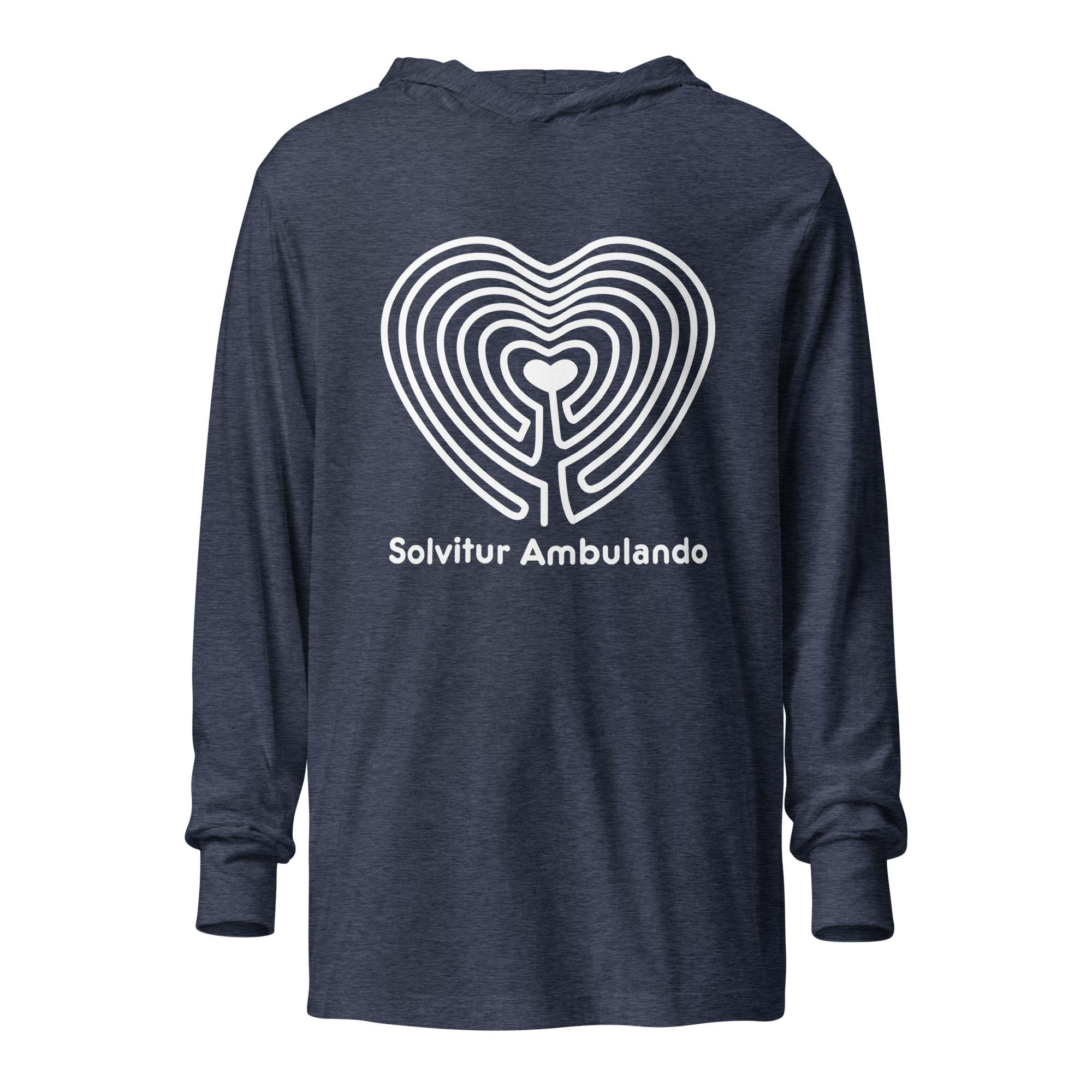 Labyrinth Heart Solvitur Ambulando Hooded long-sleeve tee