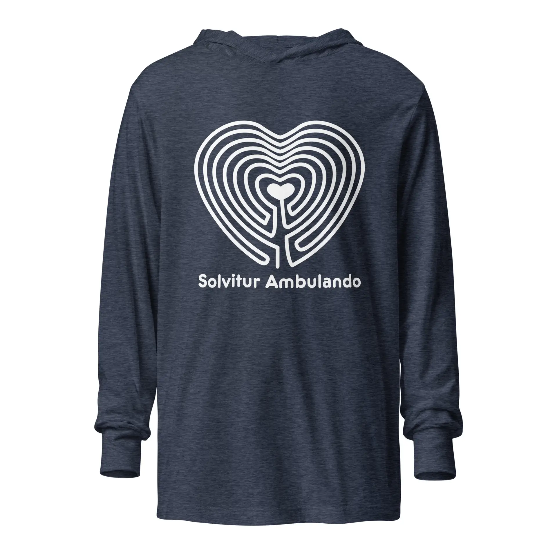Labyrinth Heart Labyrinth Solvitur Ambulando Hooded long-sleeve tee