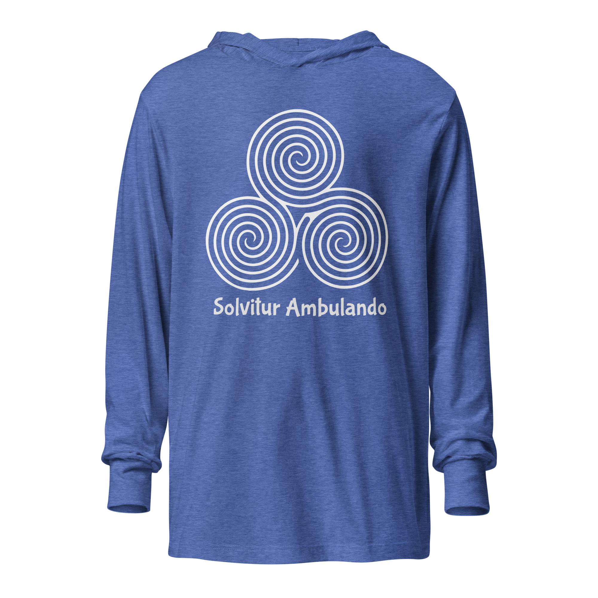 Labyrinth Triple Spiral Solvitur Ambulando Hooded long-sleeve tee