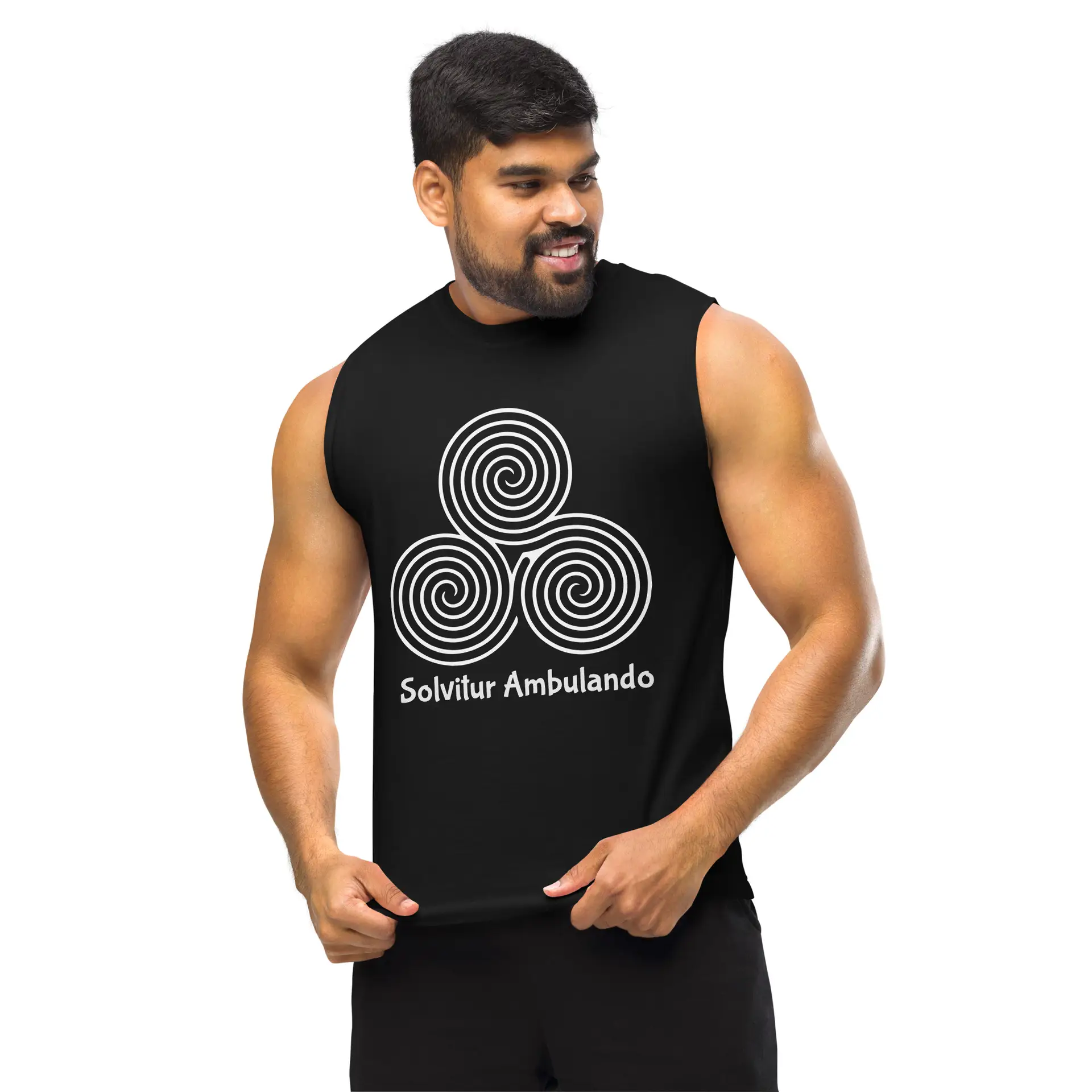 Labyrinth Triple Spiral Labyrinth Solvitur Ambulando Muscle Shirt