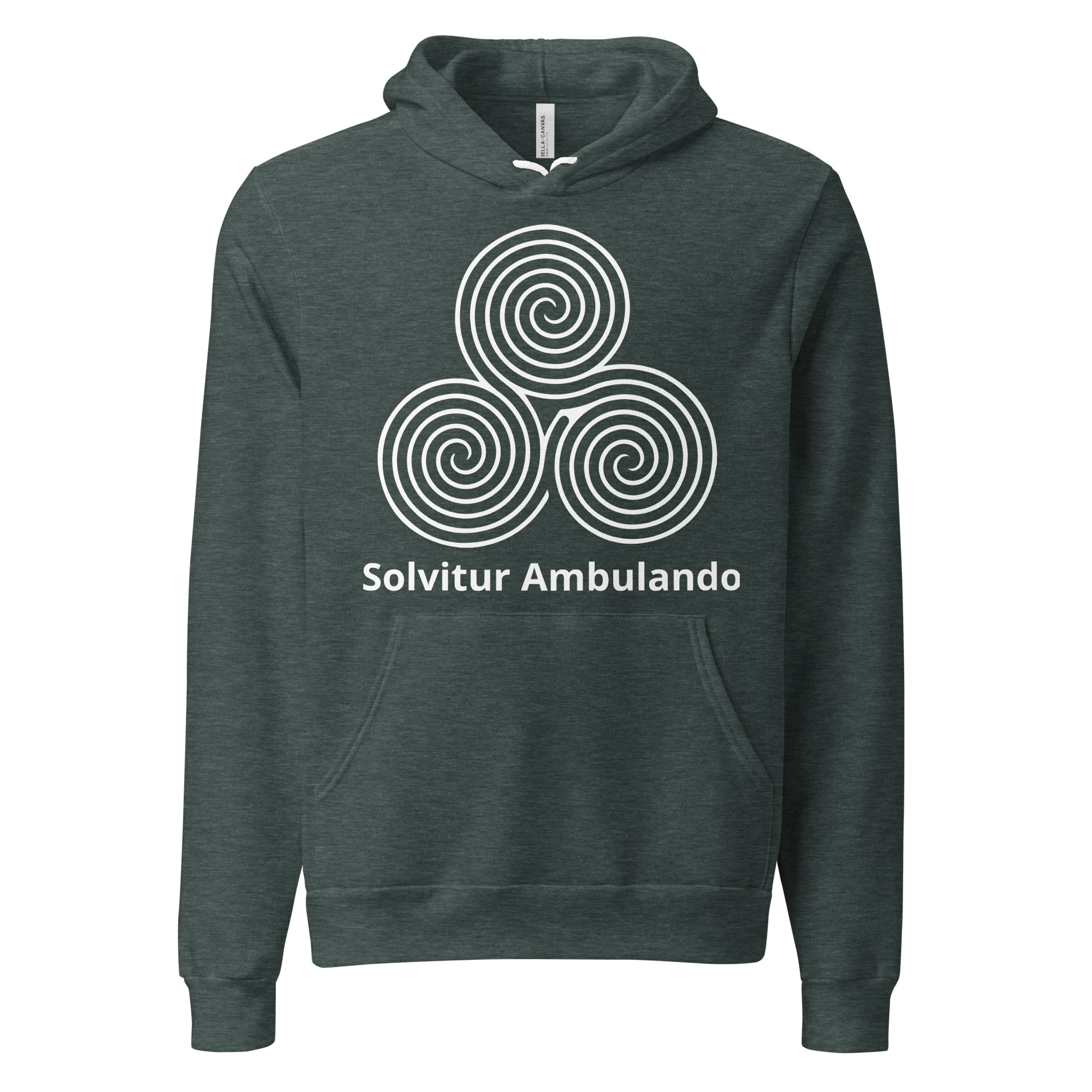 Labyrinth Triple Spiral Solvitur Ambulando Bella + Canvas hoodie