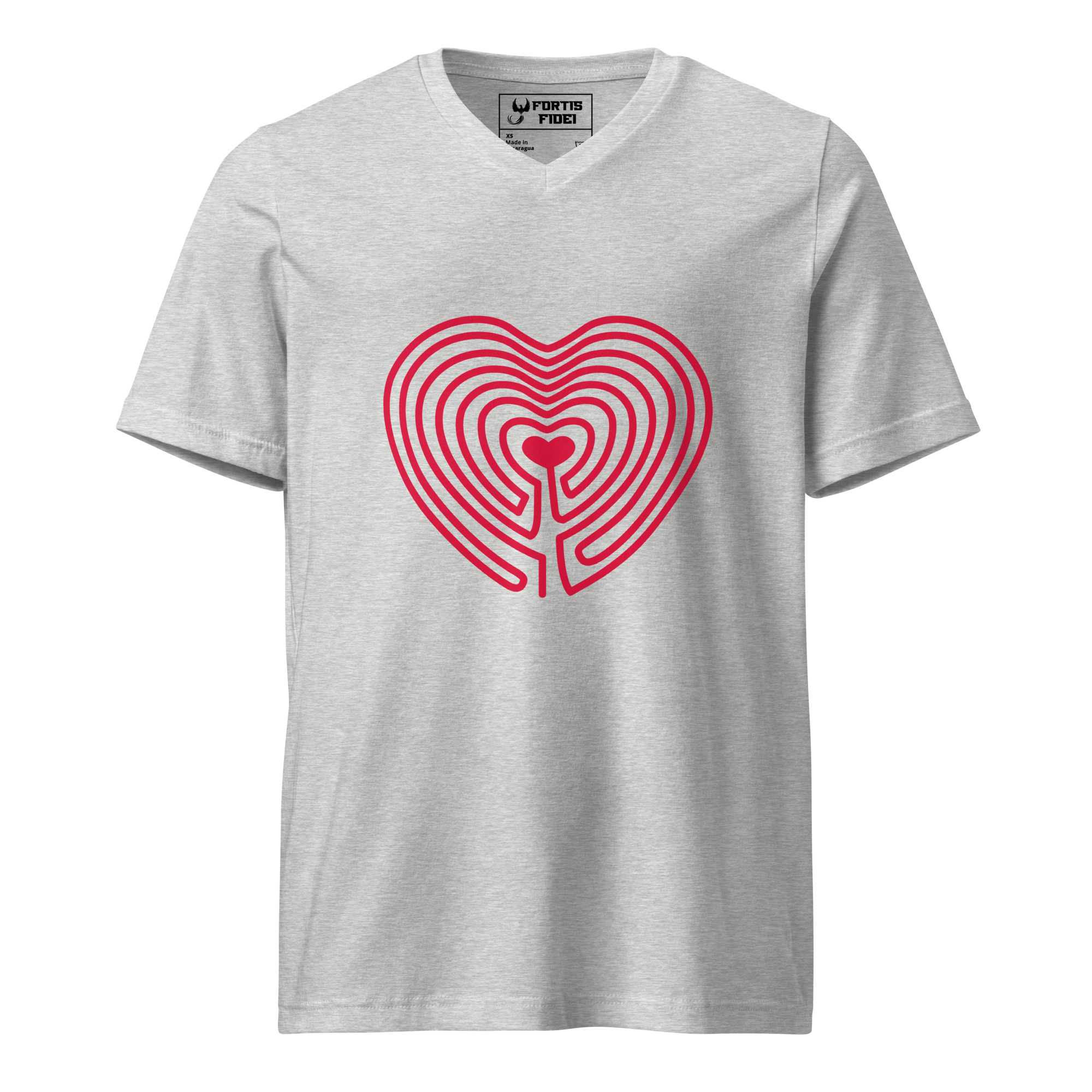 Labyrinth Heart (v2) Unisex SS V-Neck Tee