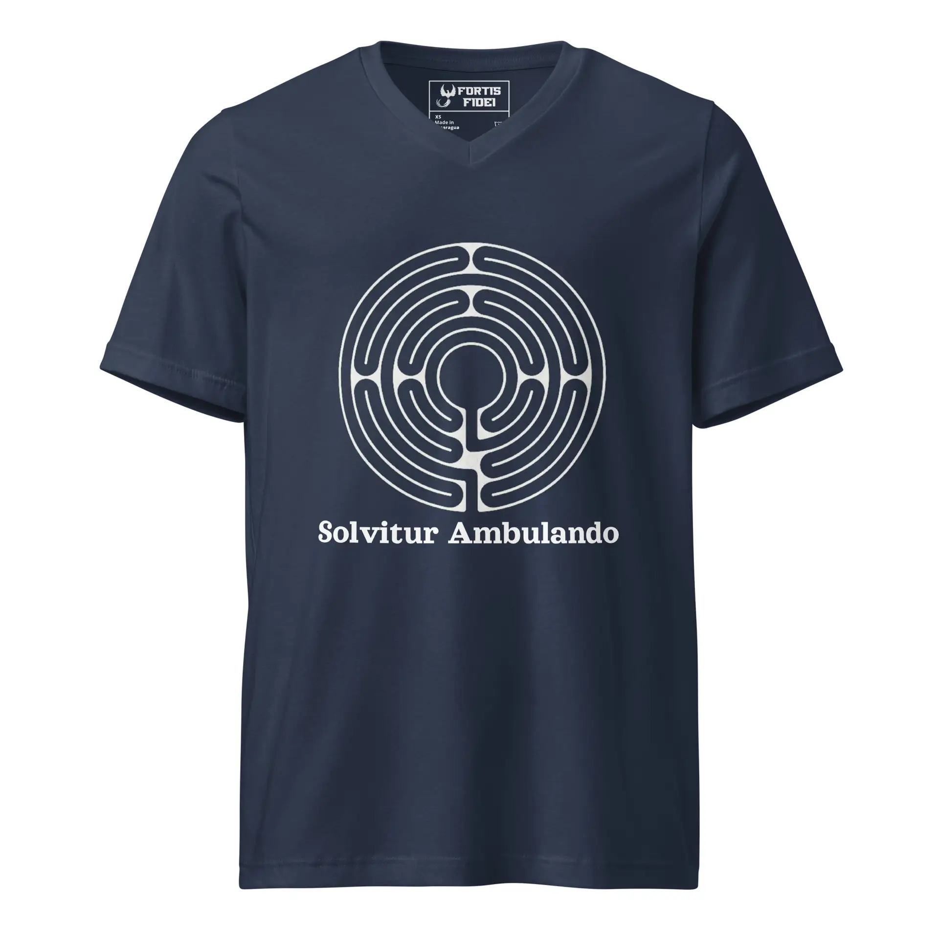 Labyrinth Santa Rosa Labyrinth Solvitur Ambulando Unisex Short Sleeve V-Neck T-Shirt