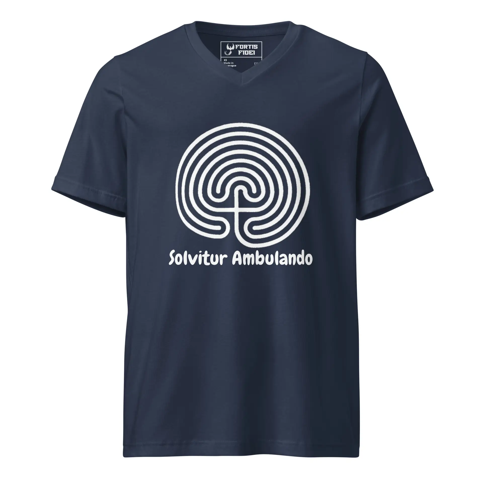 Labyrinth Classical Labyrinth Solvitur Ambulando Unisex Short Sleeve V-Neck T-Shirt