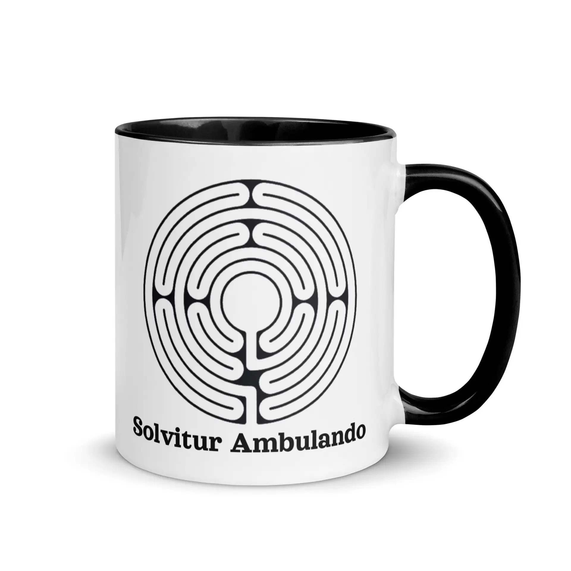 Labyrinth Santa Rosa Labyrinth Solvitur Ambulando Mug with Color Inside