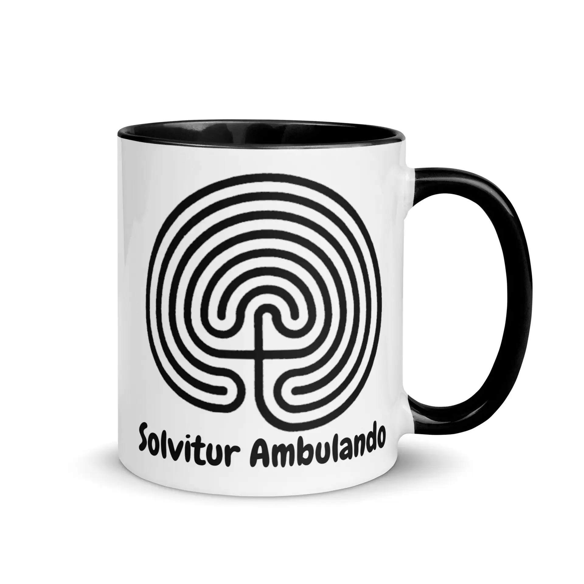 Labyrinth Classical Labyrinth Solvitur Ambulando Mug with Color Inside