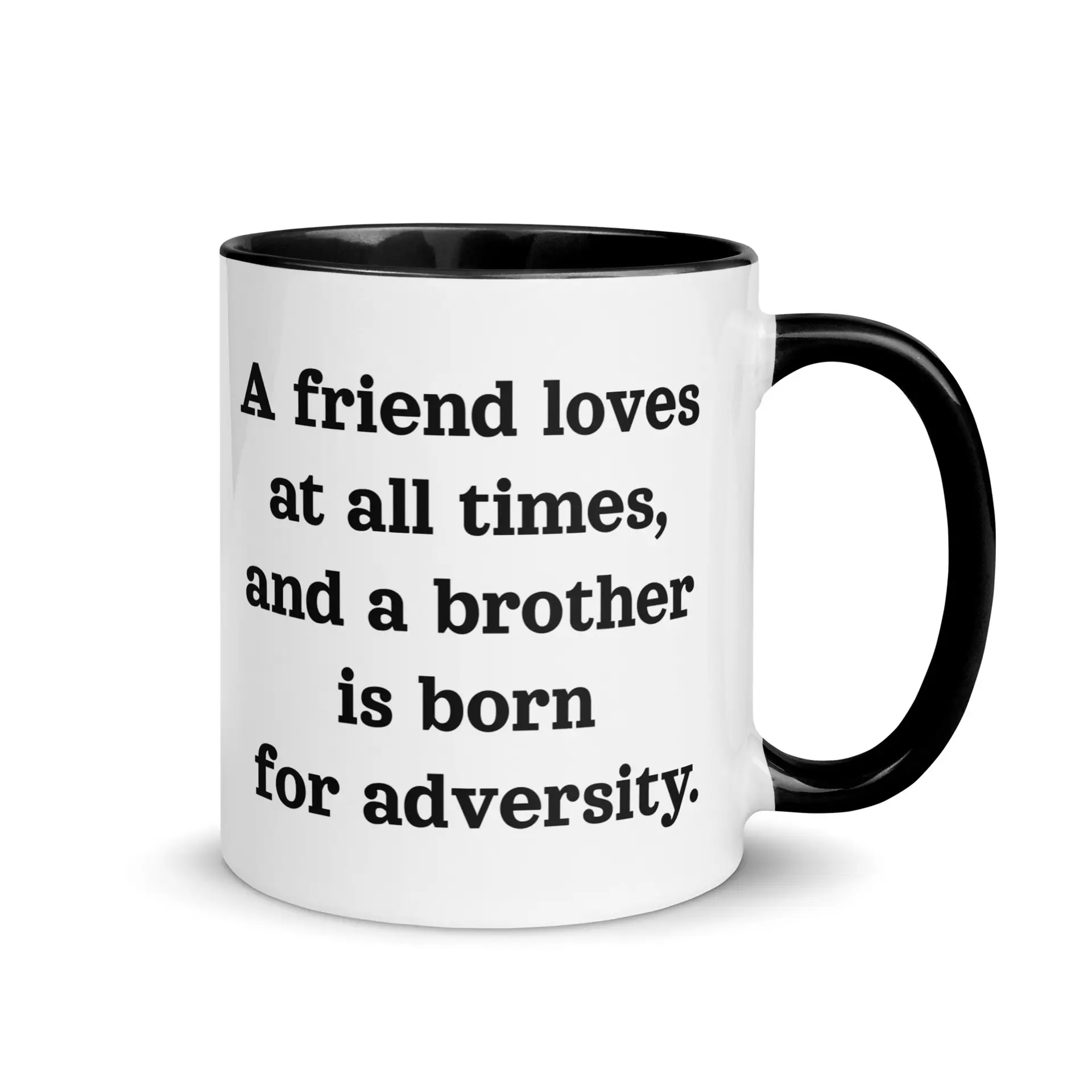 Proverbs 17:17 Brotherhood Mug with Color Inside