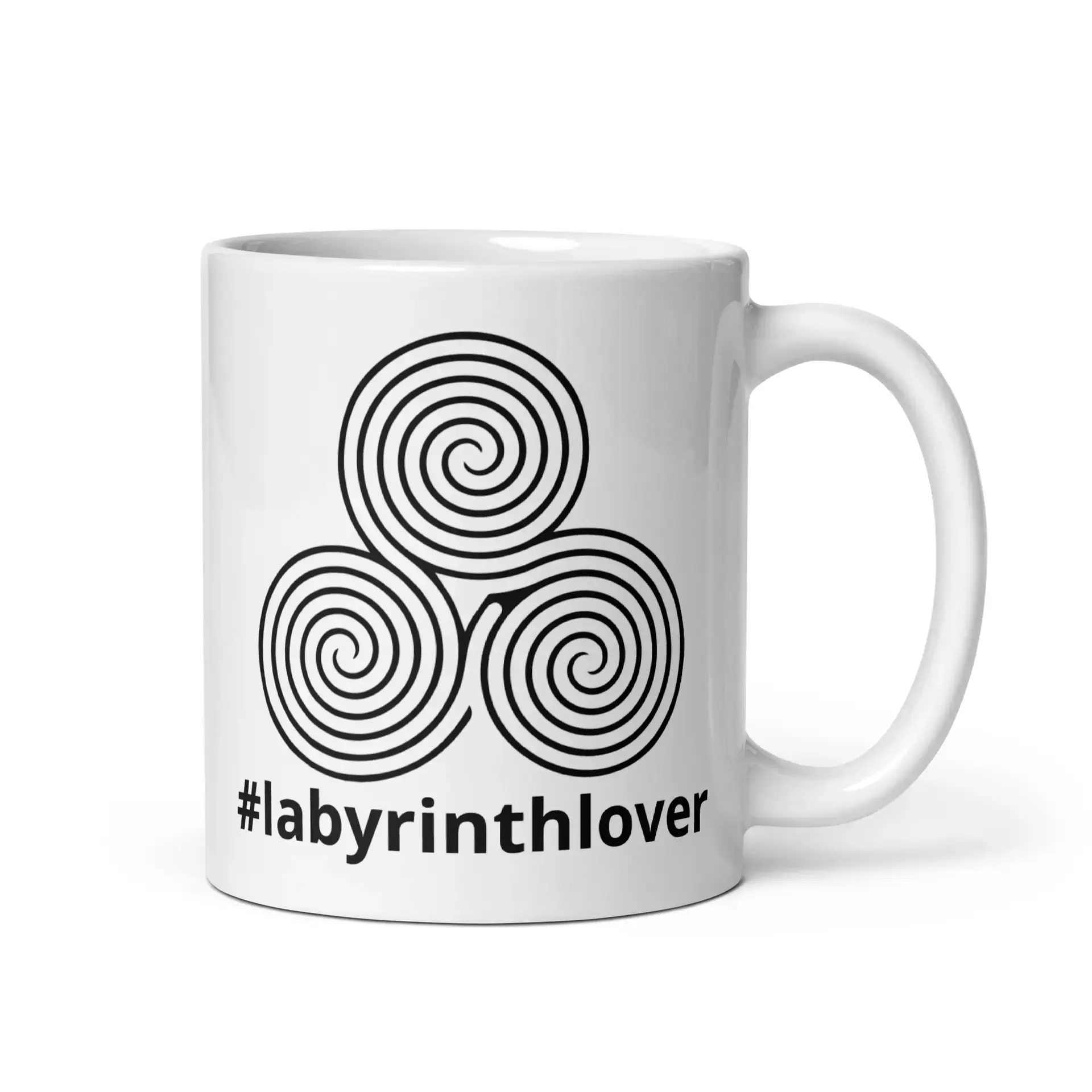 Labyrinth Triple Spiral Labyrinth #labyrinthlover White glossy mug