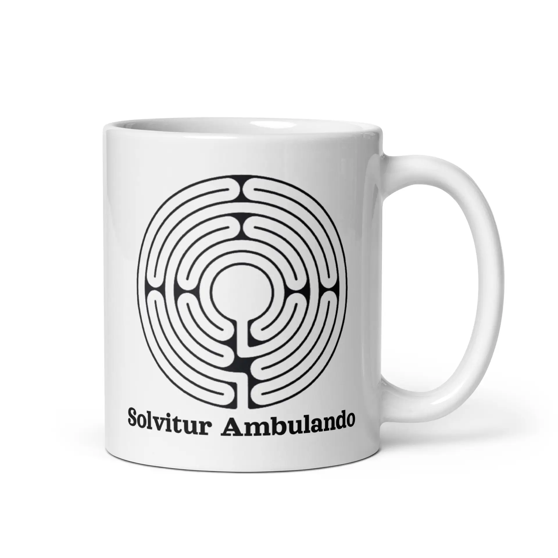 Labyrinth Santa Rosa Labyrinth Solvitur Ambulando White glossy mug