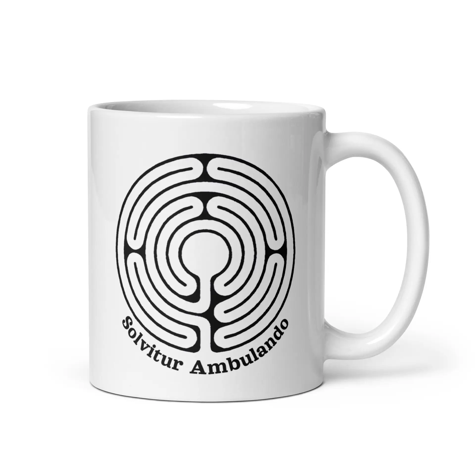 Labyrinth abingdon labyrinth Solvitur Ambulando White glossy mug