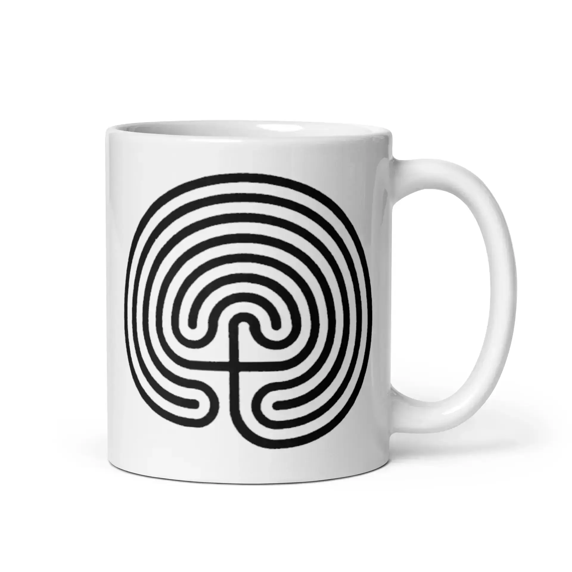 Labyrinth Classical Labyrinth White glossy mug