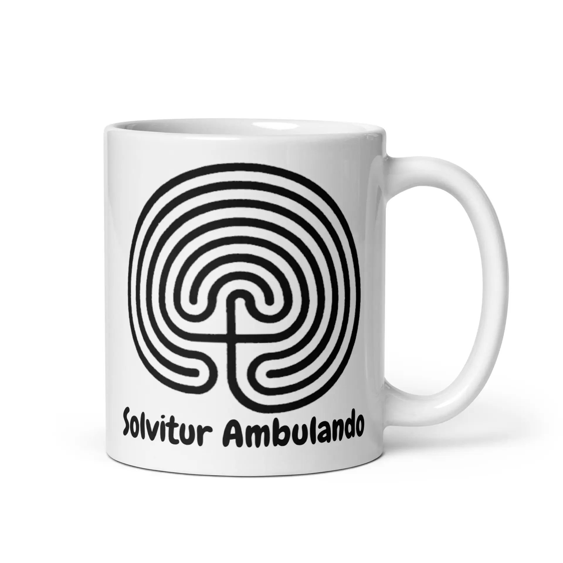 Labyrinth Classical Labyrinth Solvitur Ambulando White glossy mug