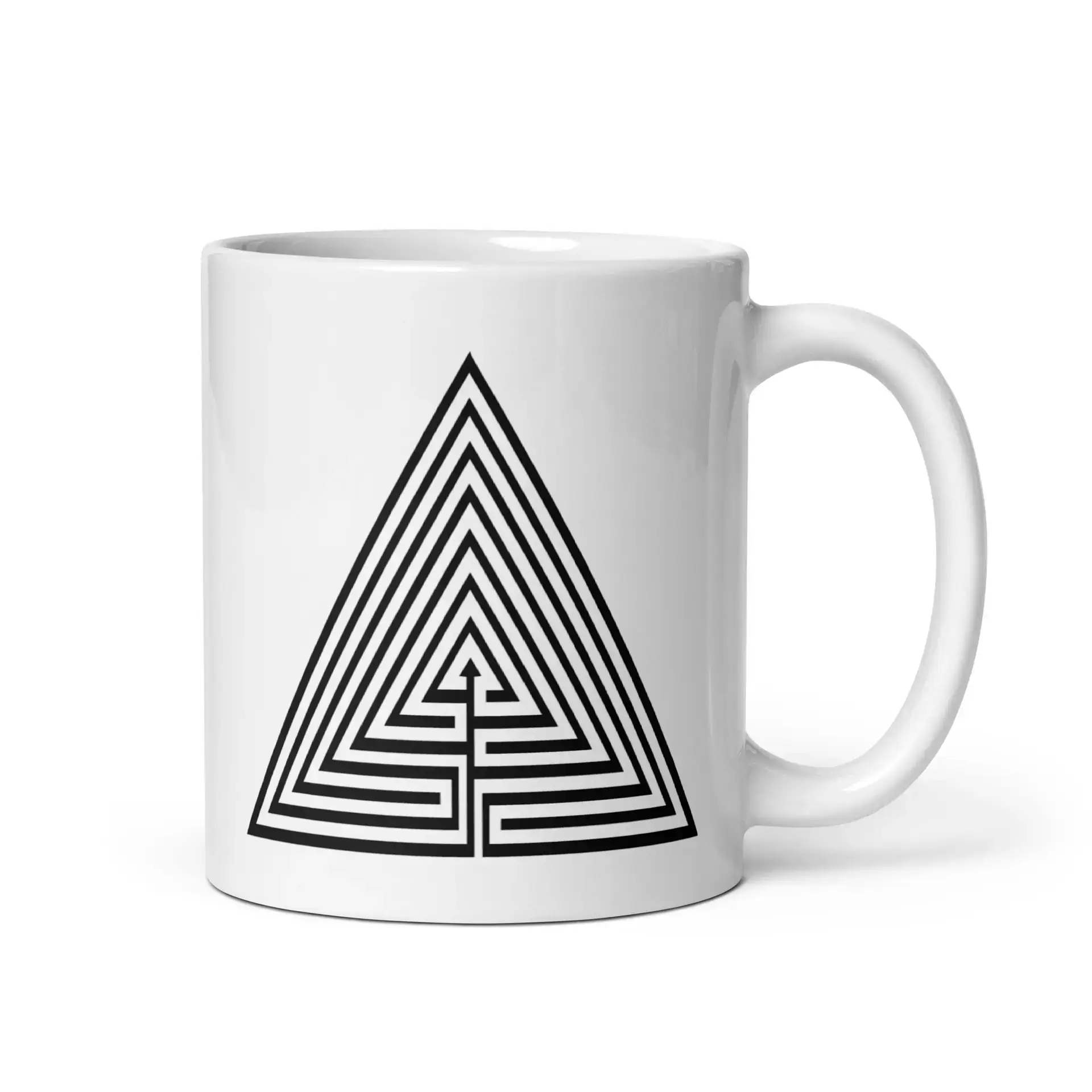 Labyrinth Triangle Labyrinth White glossy mug