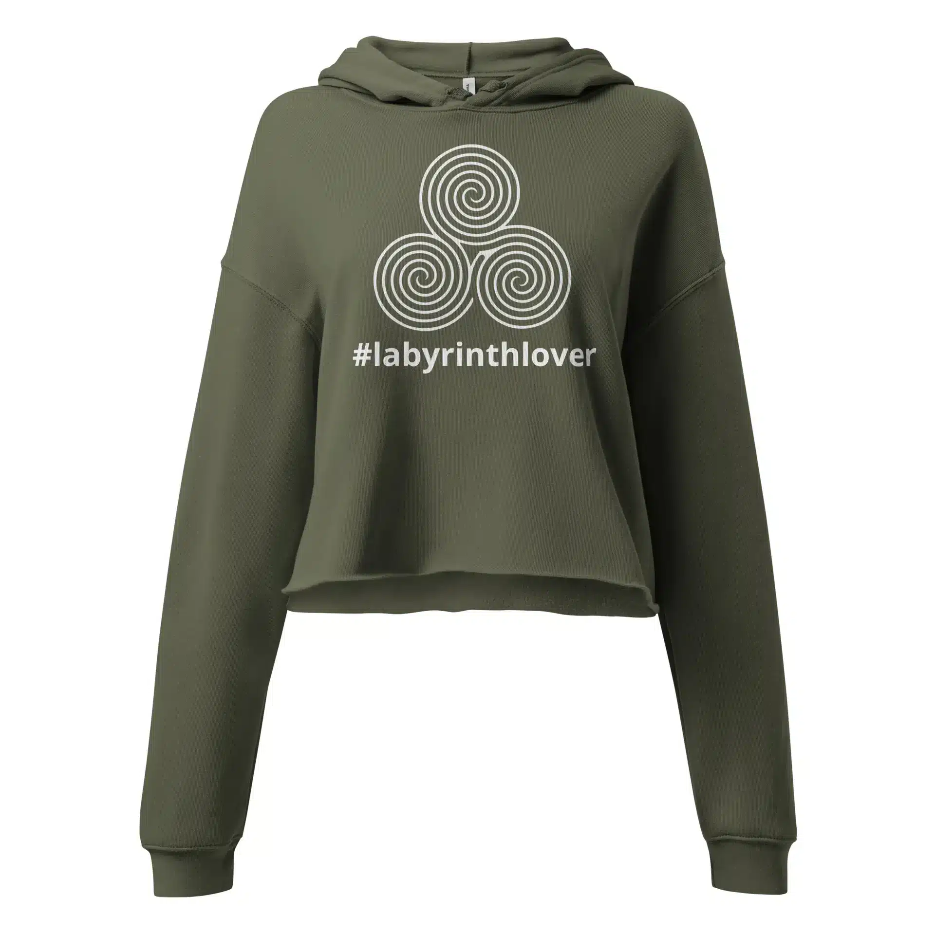 Labyrinth Triple Spiral Labyrinth #labyrinthlover Crop Hoodie
