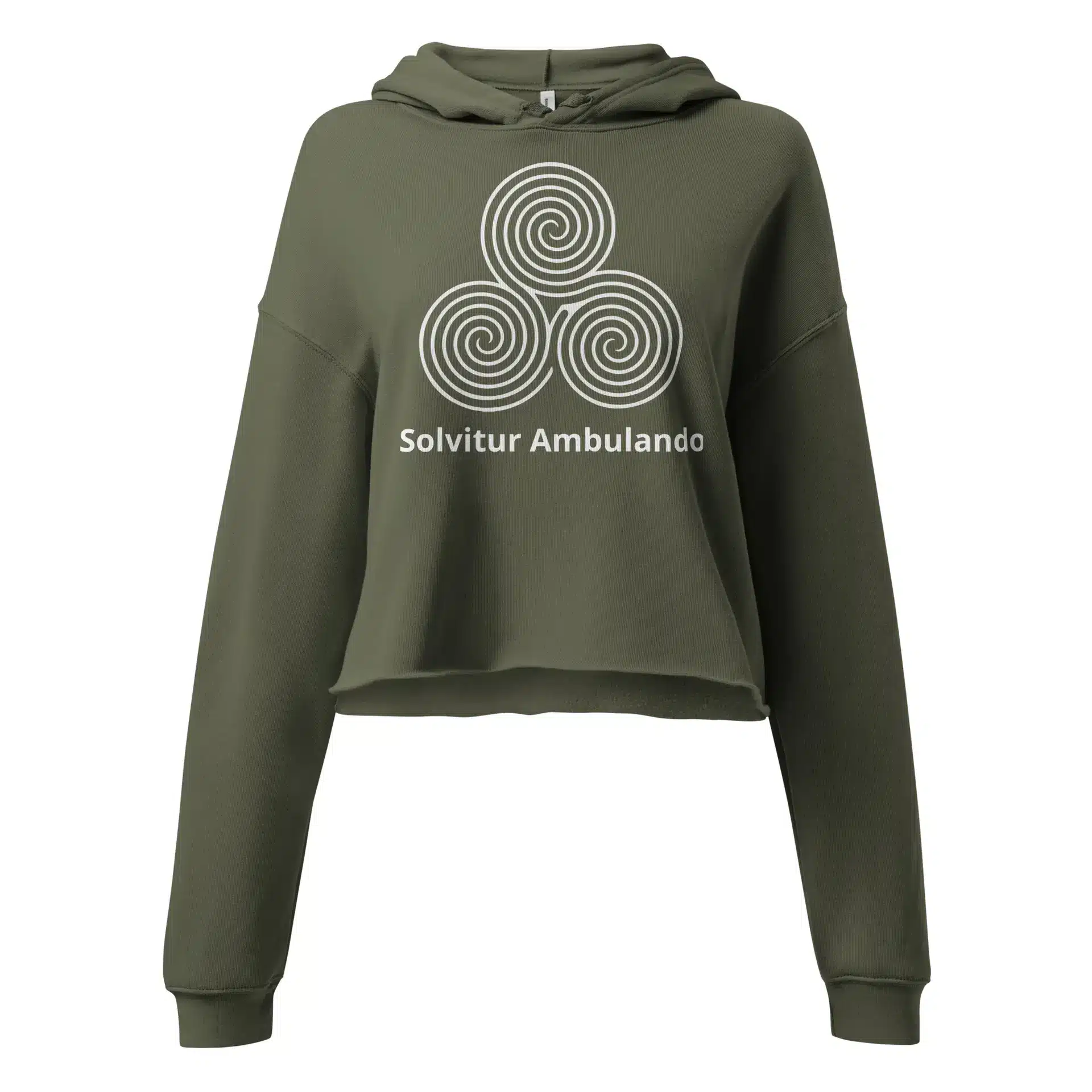 Labyrinth Triple Spiral Labyrinth Solvitur Ambulando Crop Hoodie