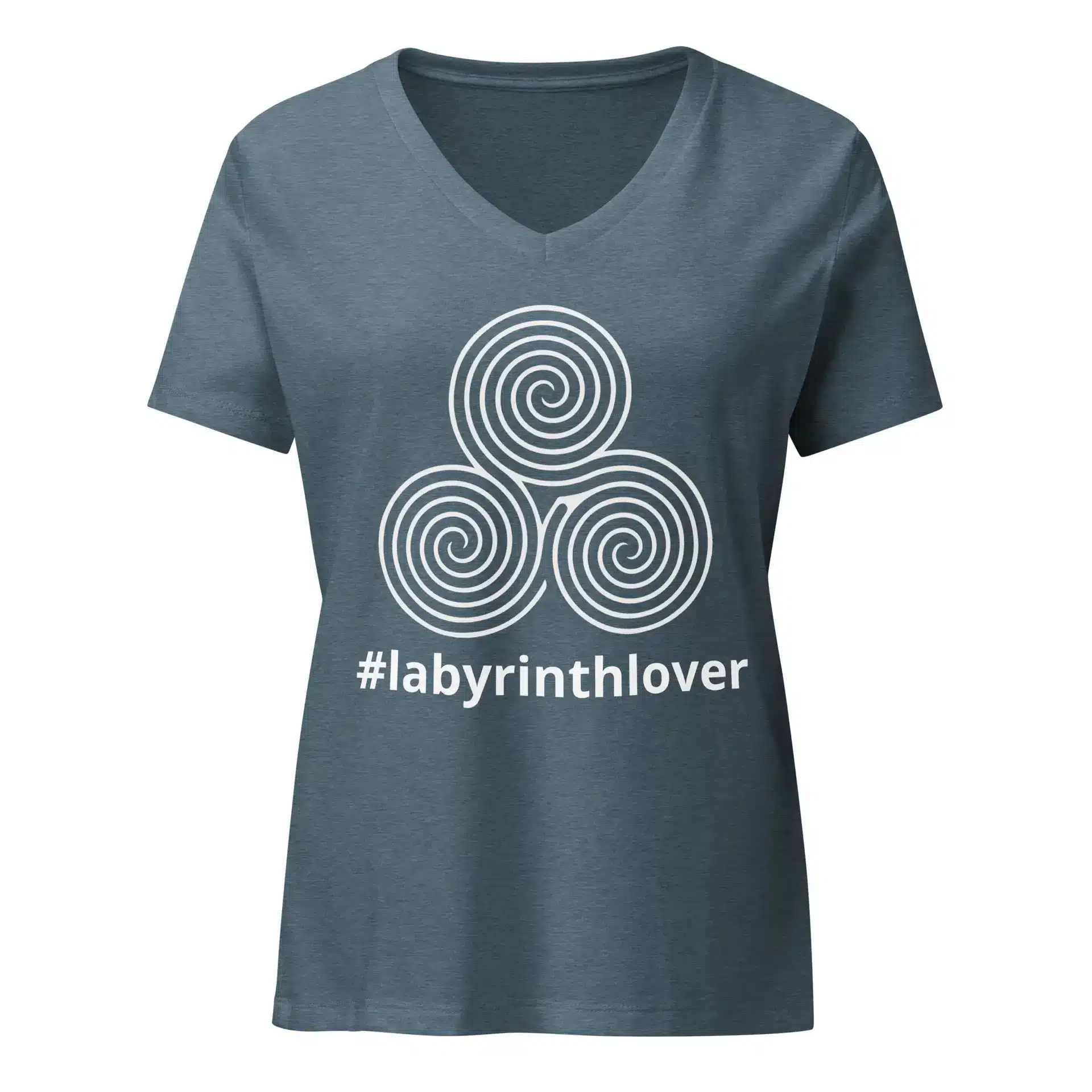 Labyrinth Triple Spiral Labyrinth #labyrinthlover Women’s relaxed v-neck t-shirt