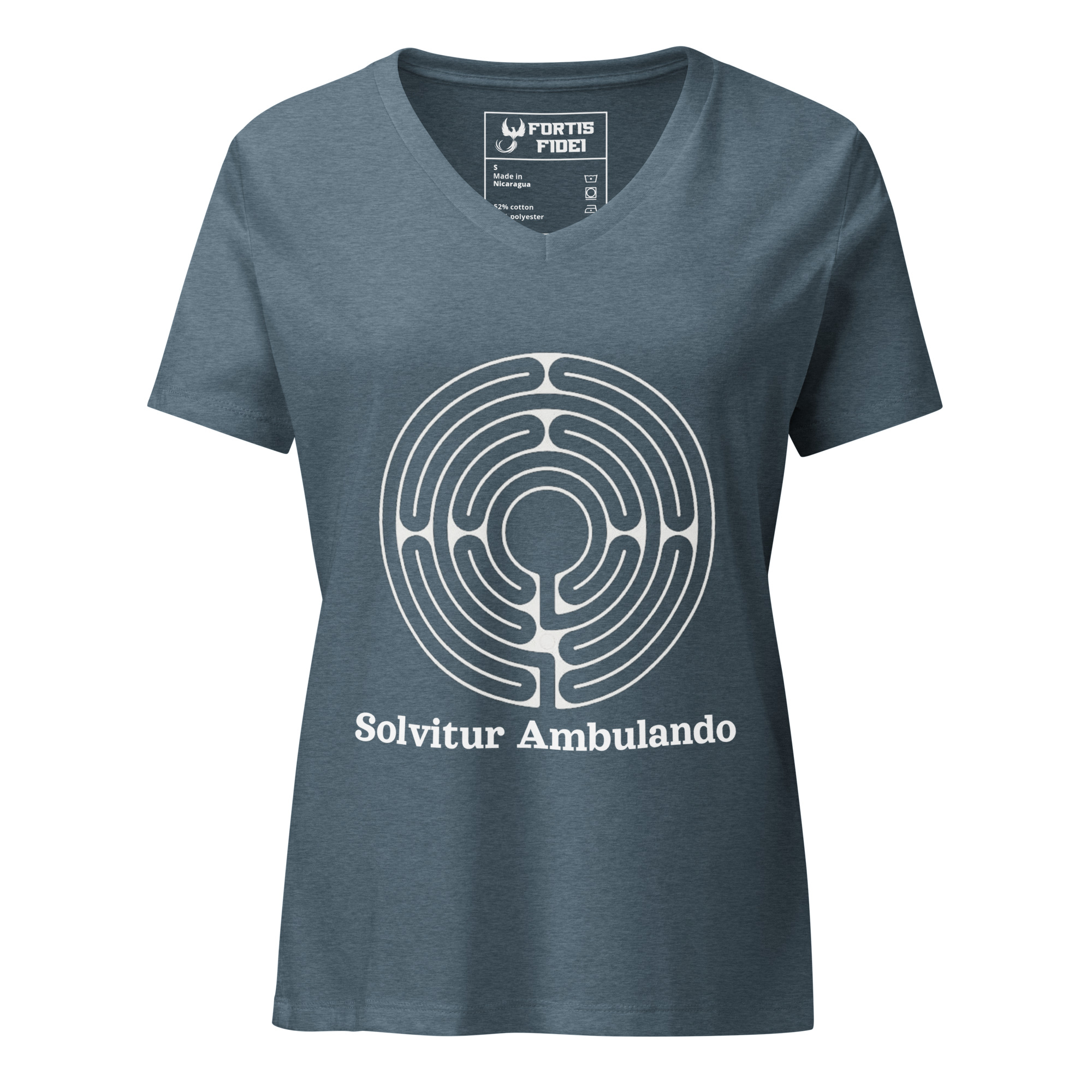 Labyrinth Santa Rosa Solvitur Ambulando Women's relaxed v-neck tee